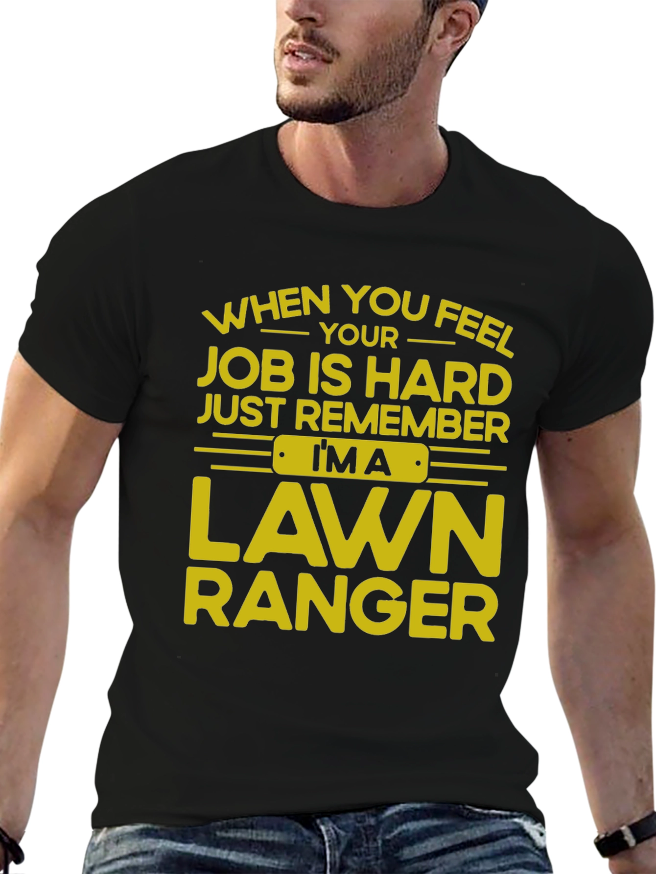 Black Lawn Ranger T-Shirt - Funny Job Pride Tee view 6