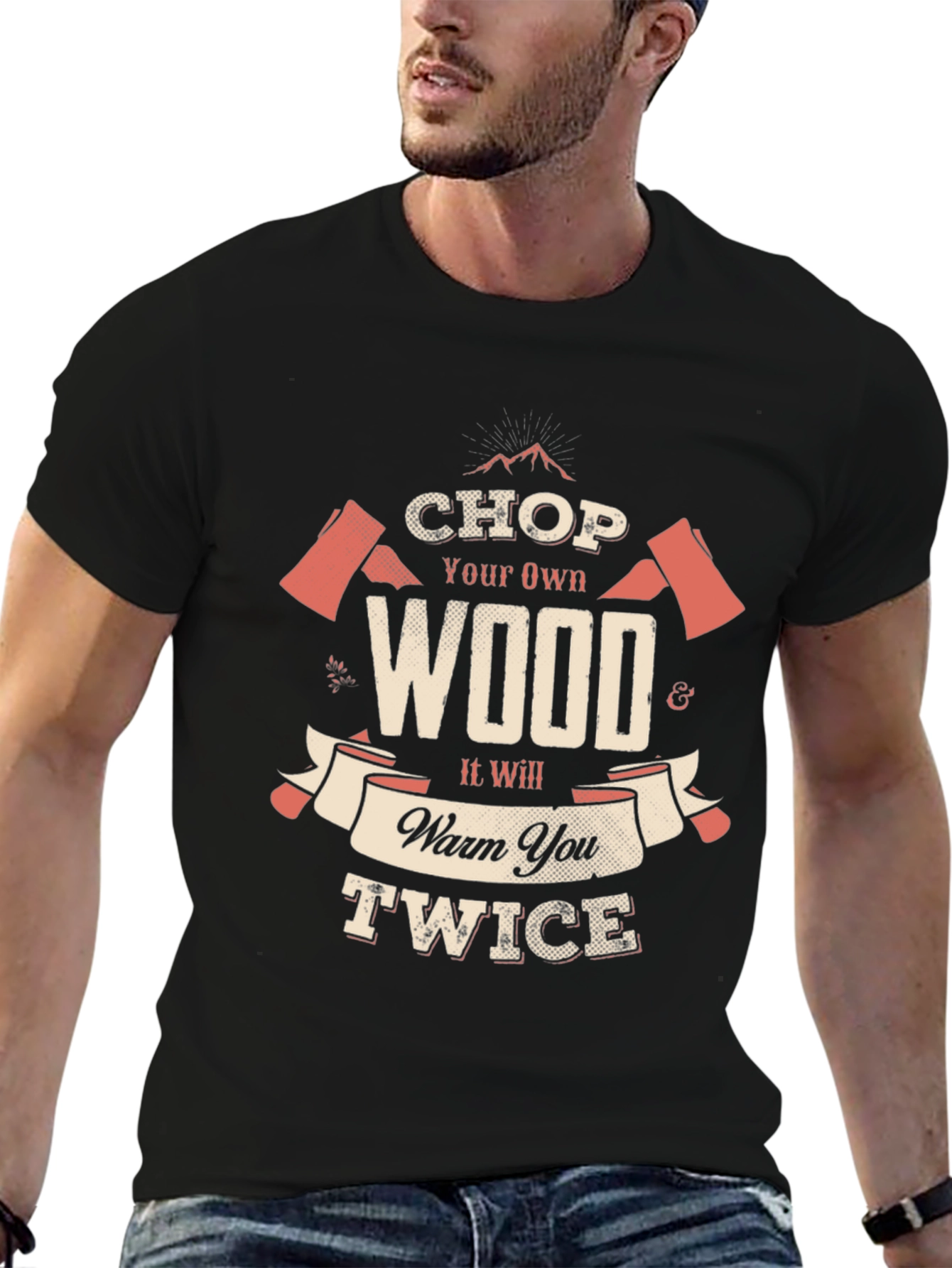 Black Chop Your Own Wood Black T-Shirt view 6
