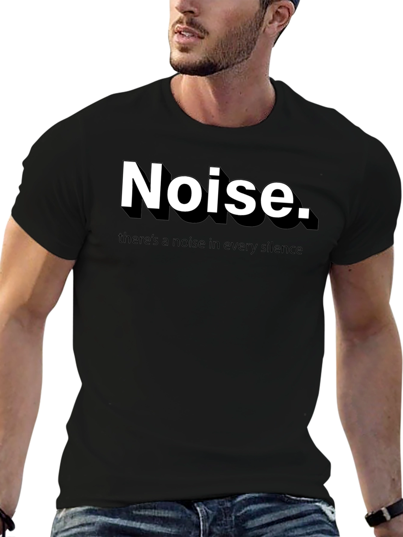 Black Noise T-Shirt: "There's a noise in every silence" view 6