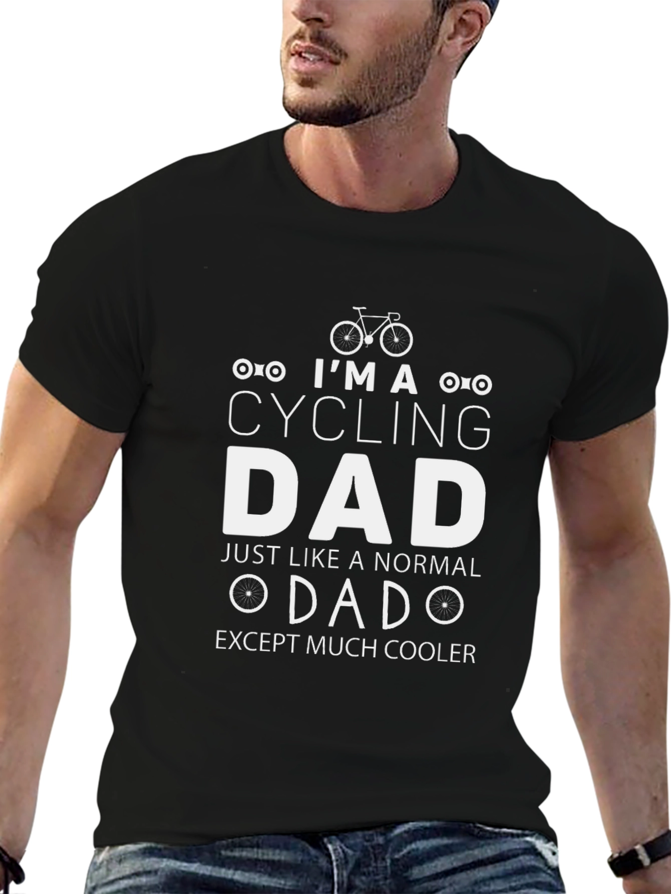 Black Cycling Dad T-Shirt: Cool & Comfortable view 6