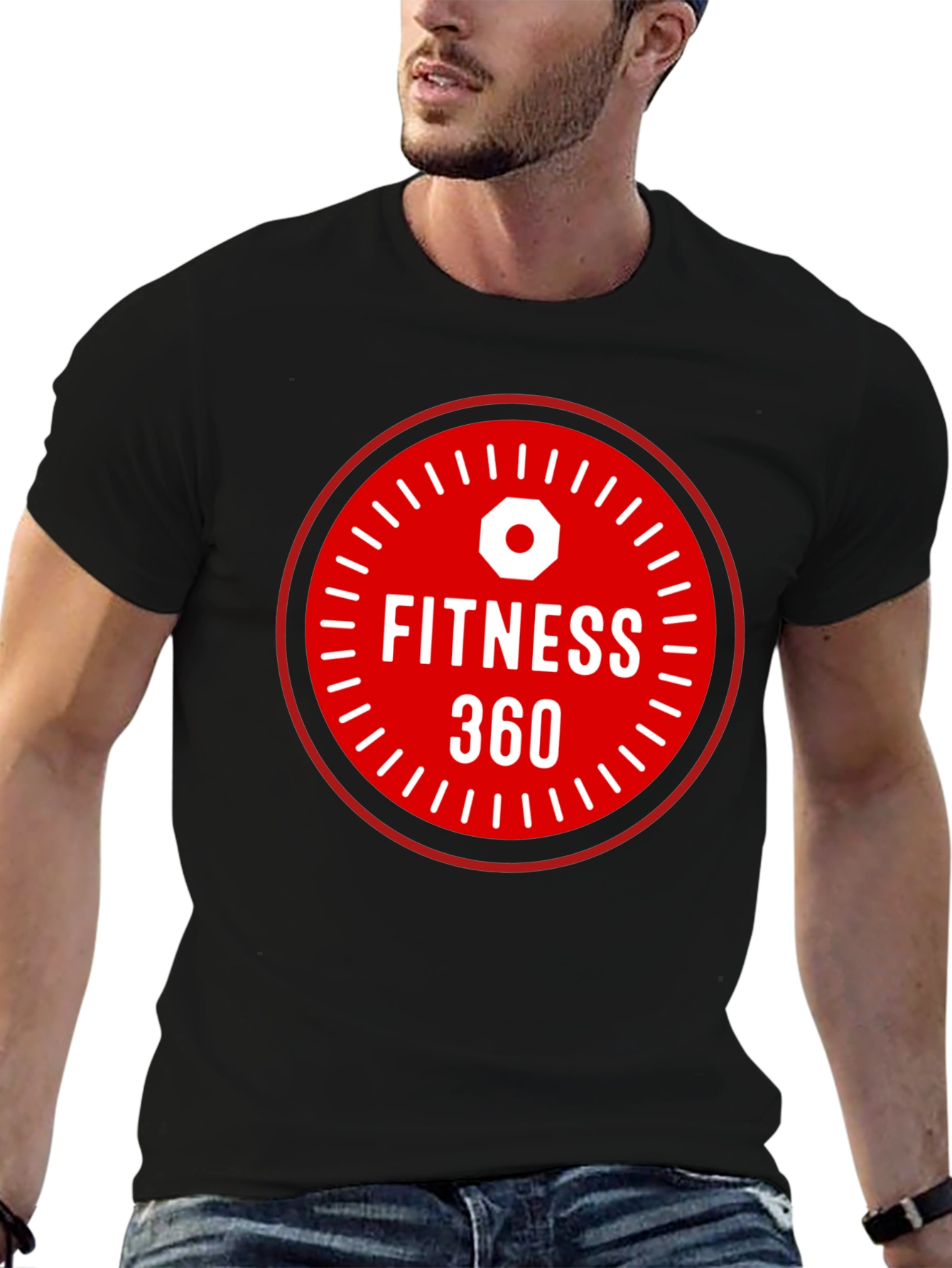 Black Fitness 360 Graphic T-Shirt - Black view 6