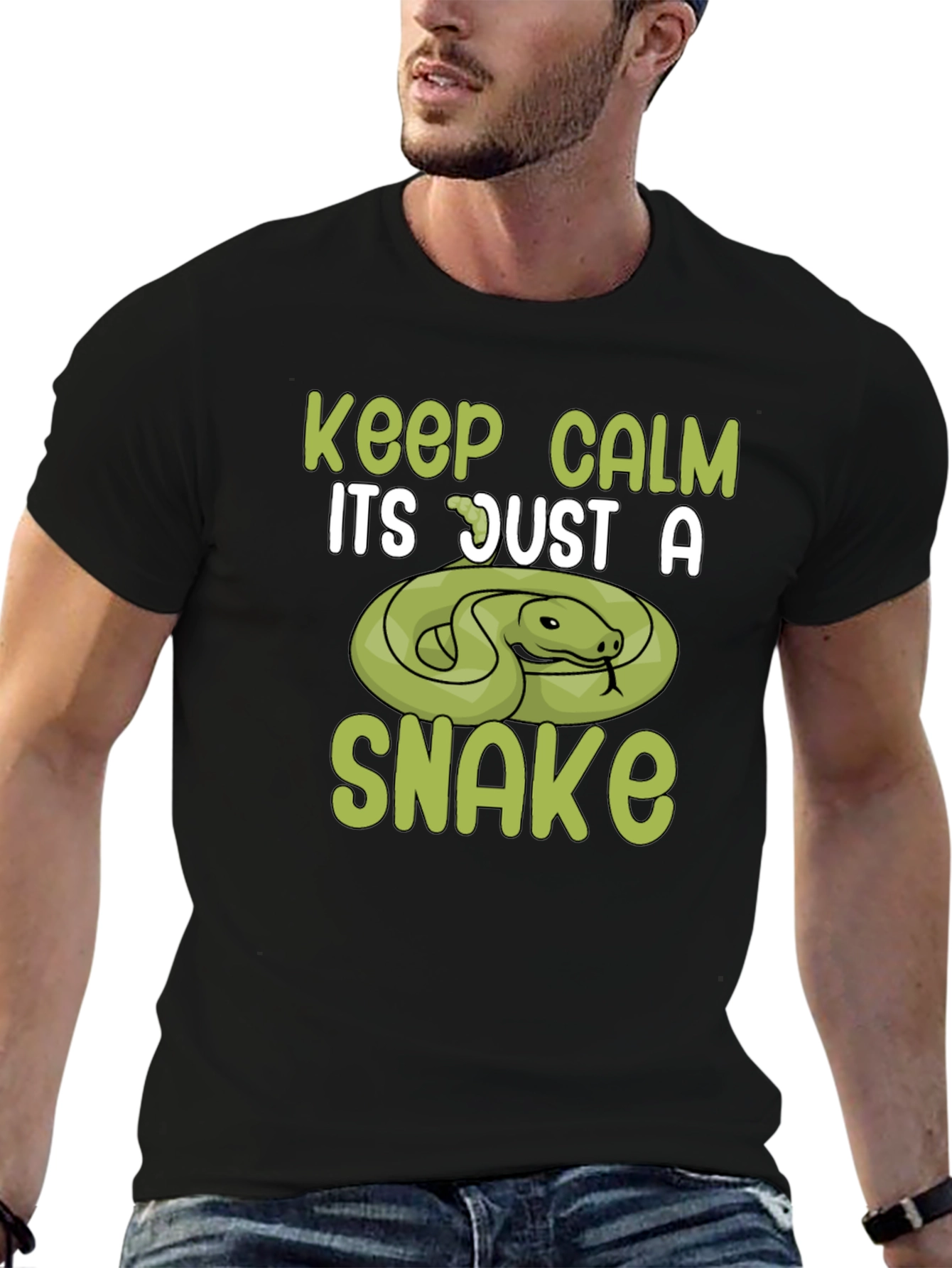 Black Keep Calm Snake T-Shirt view 6