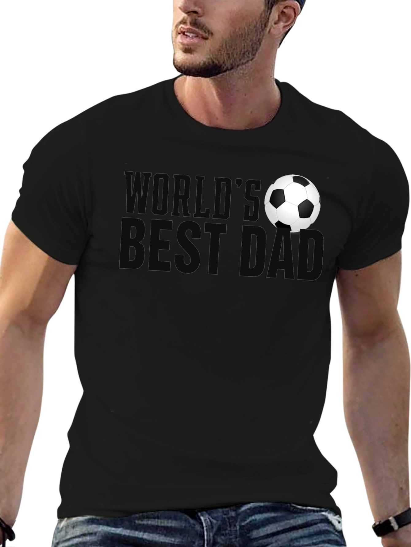 Black World's Best Dad Soccer Graphic Tee view 6