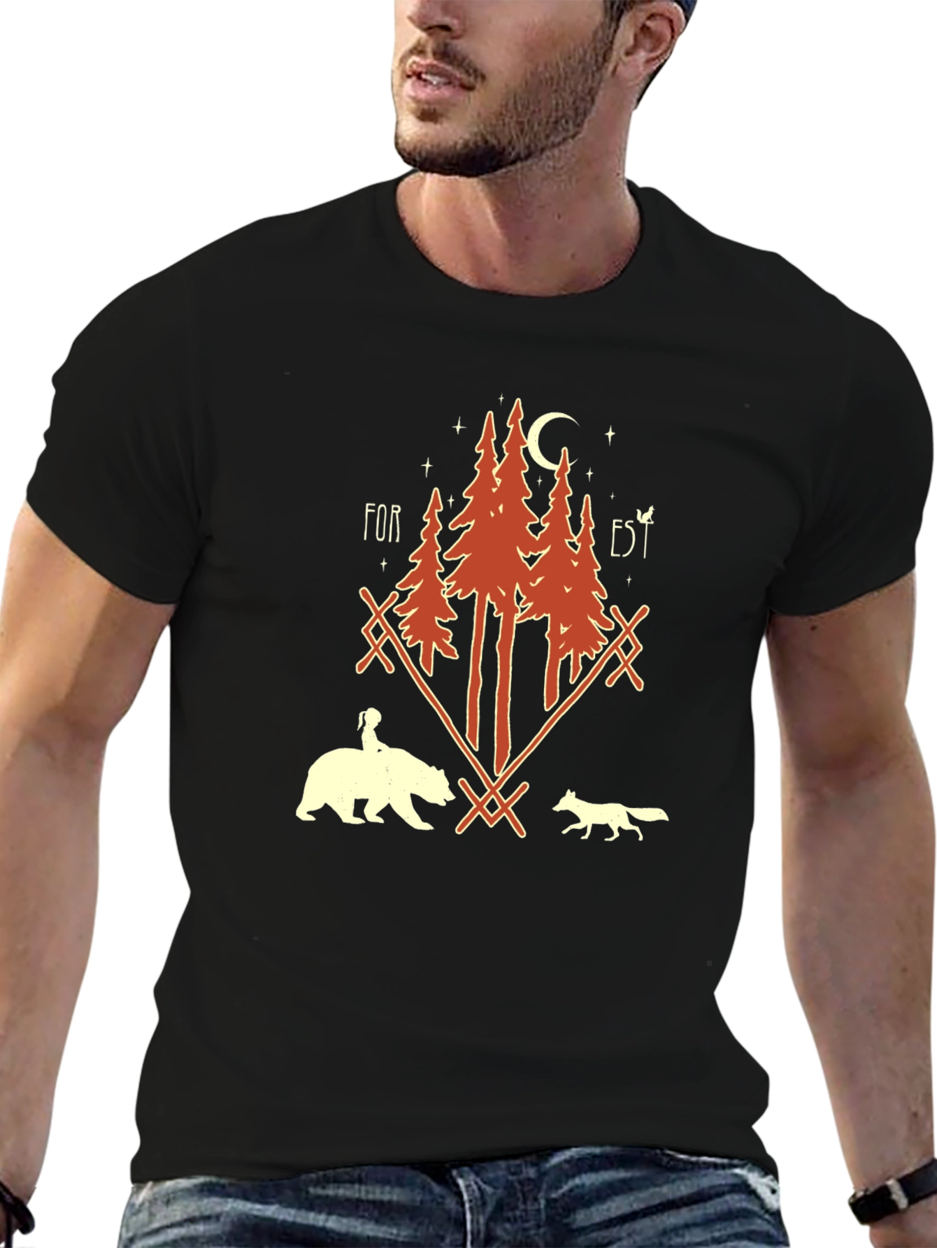 Black Forest Graphic Print T-Shirt - Unisex Nature Tee view 6
