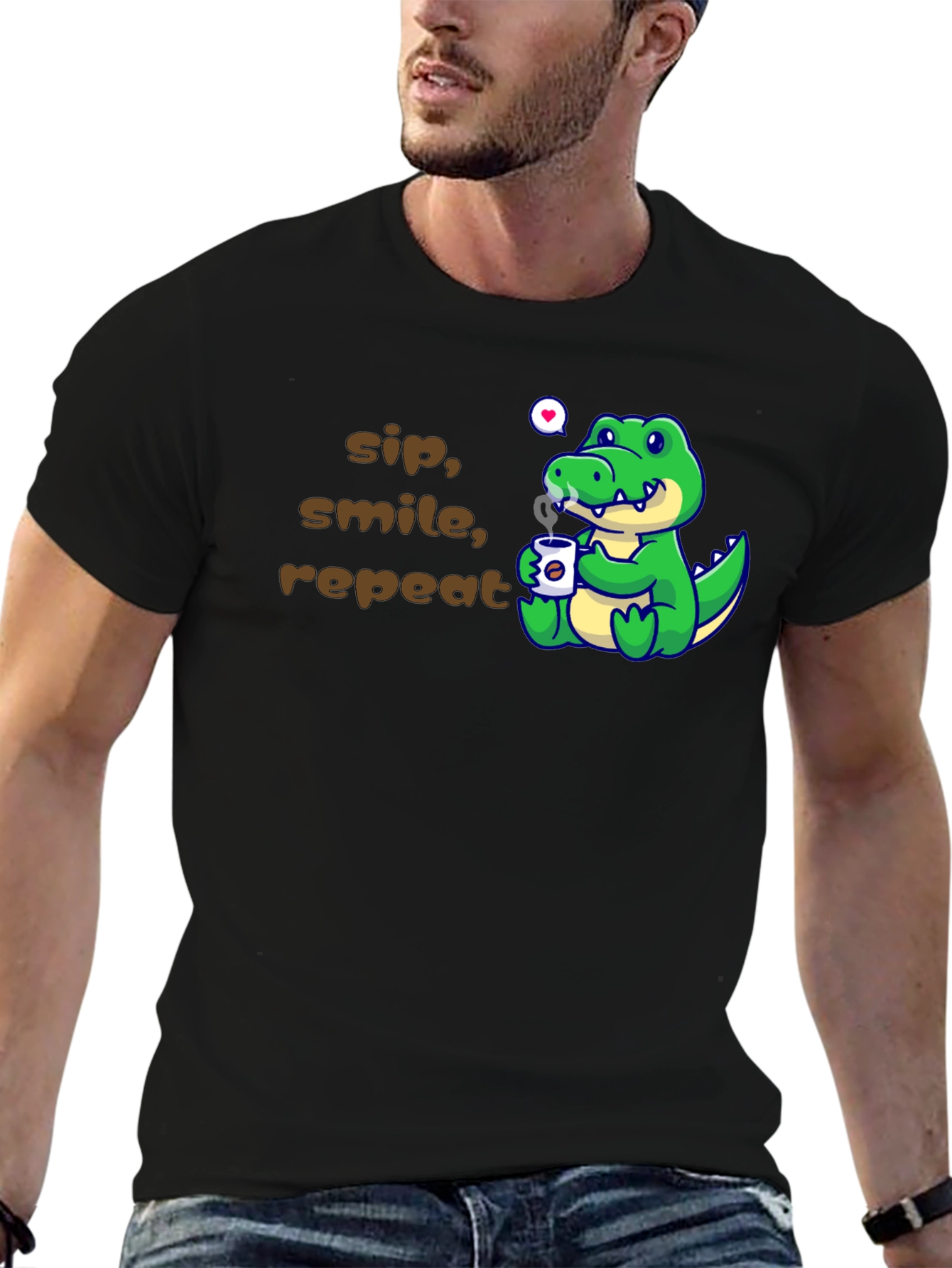 Black Sip, Smile, Repeat Alligator T-Shirt view 6