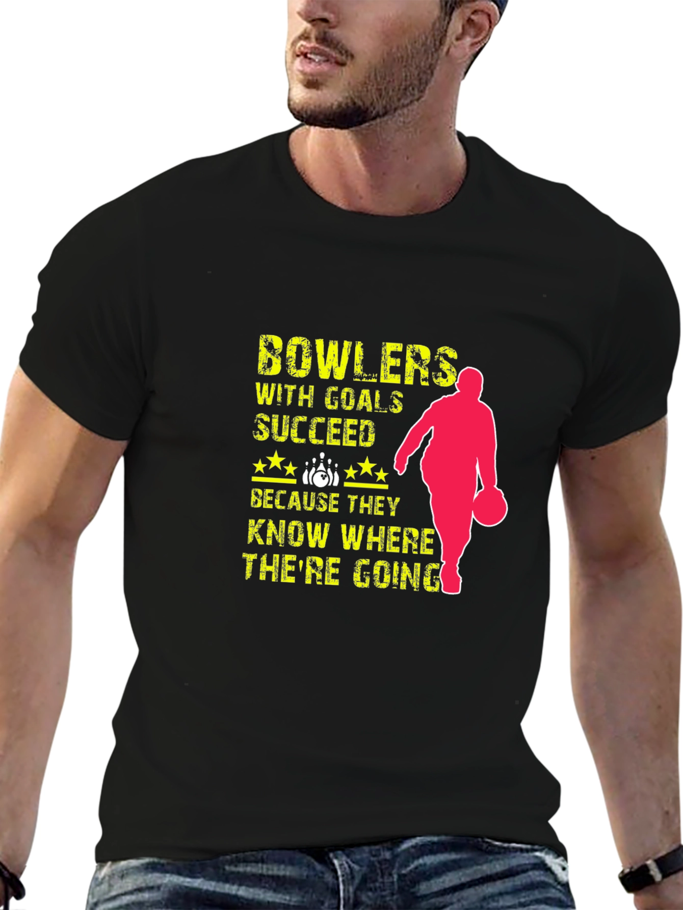 Black Bowlers Succeed T-Shirt - Bowling with Goals view 6