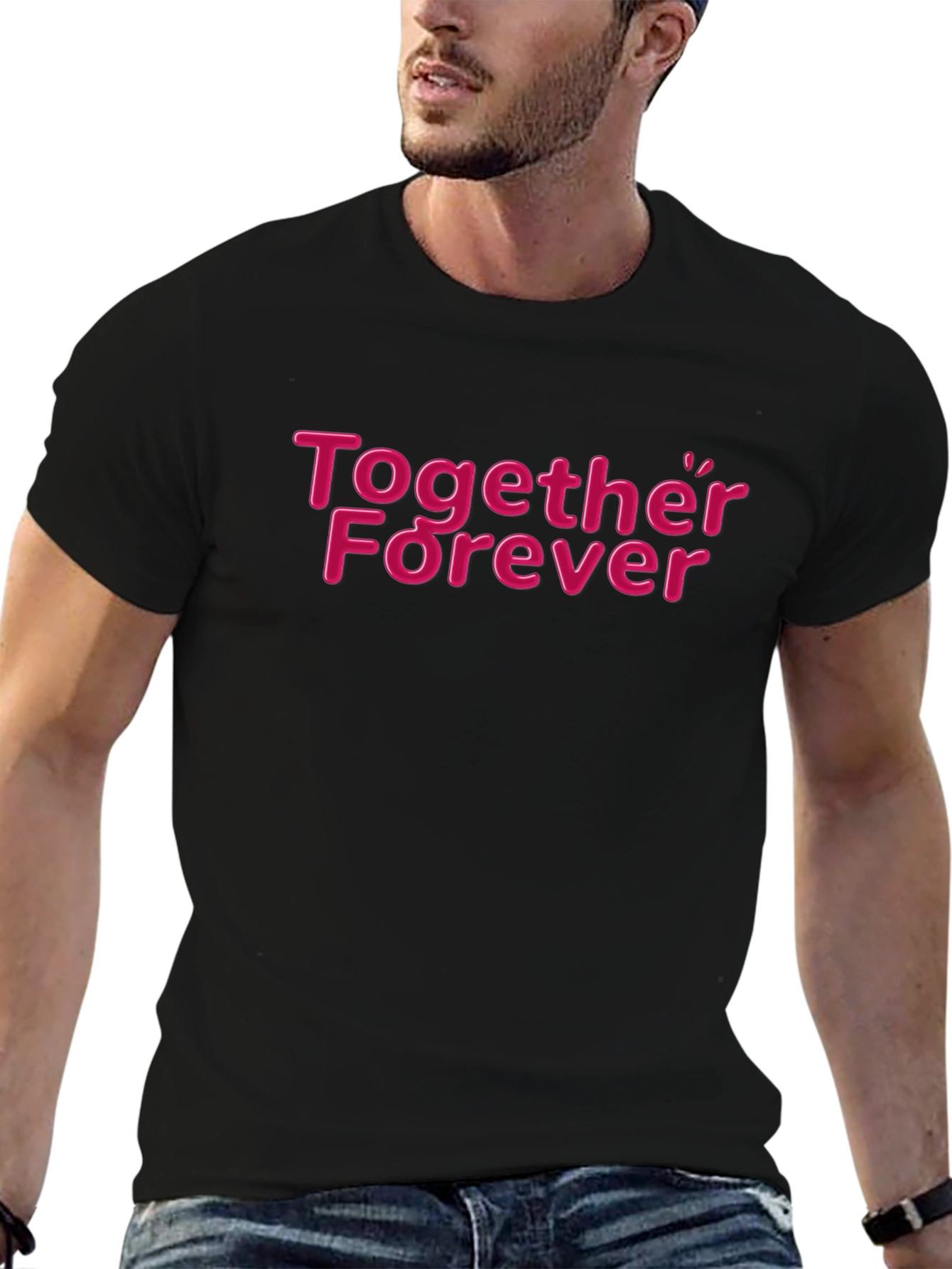 Black Together Forever Graphic Tee - Black view 6