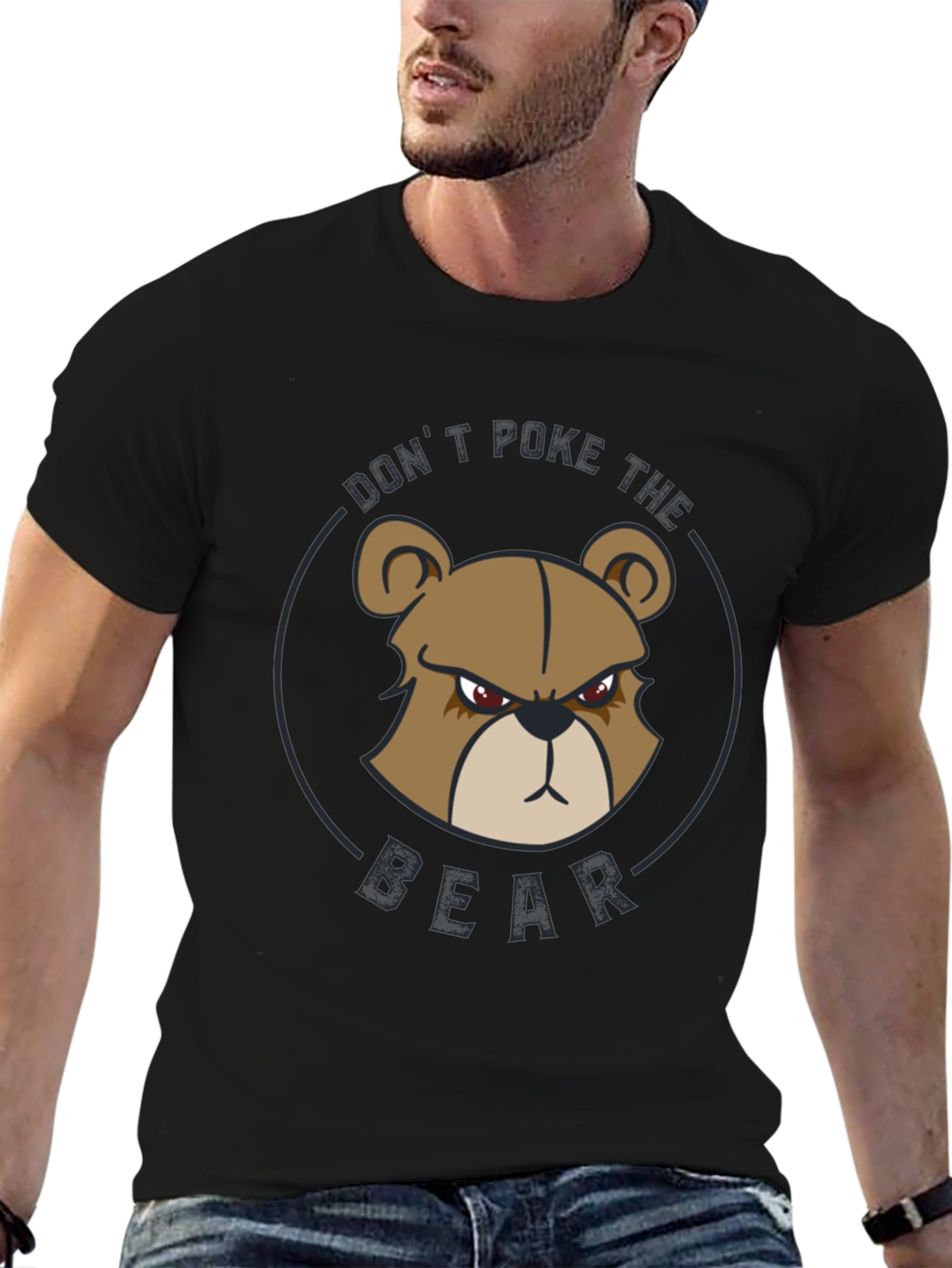 Black Don't Poke The Bear Graphic T-Shirt - Black view 6