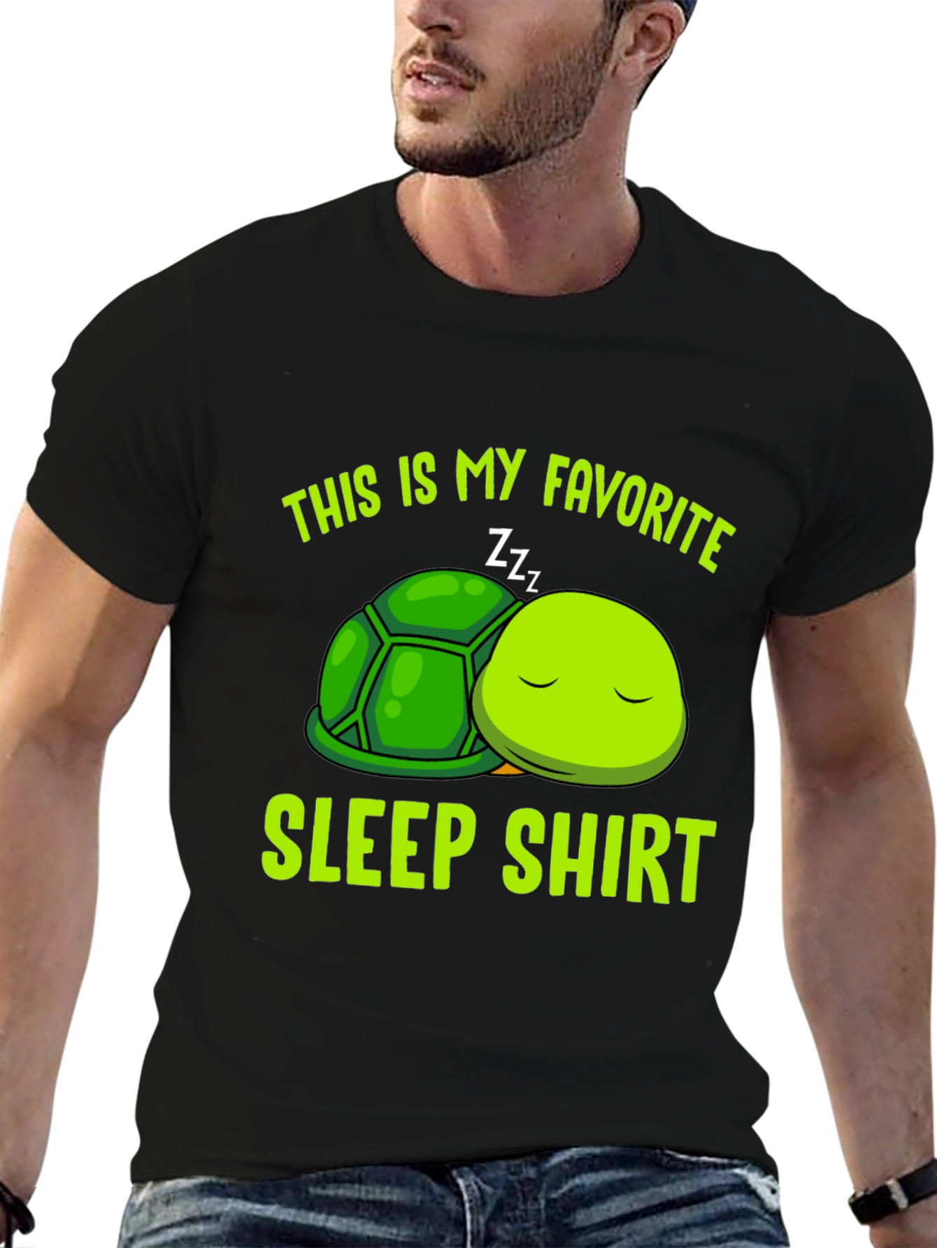 Black Turtle Sleep Shirt - Funny Animal Lover Tee view 6