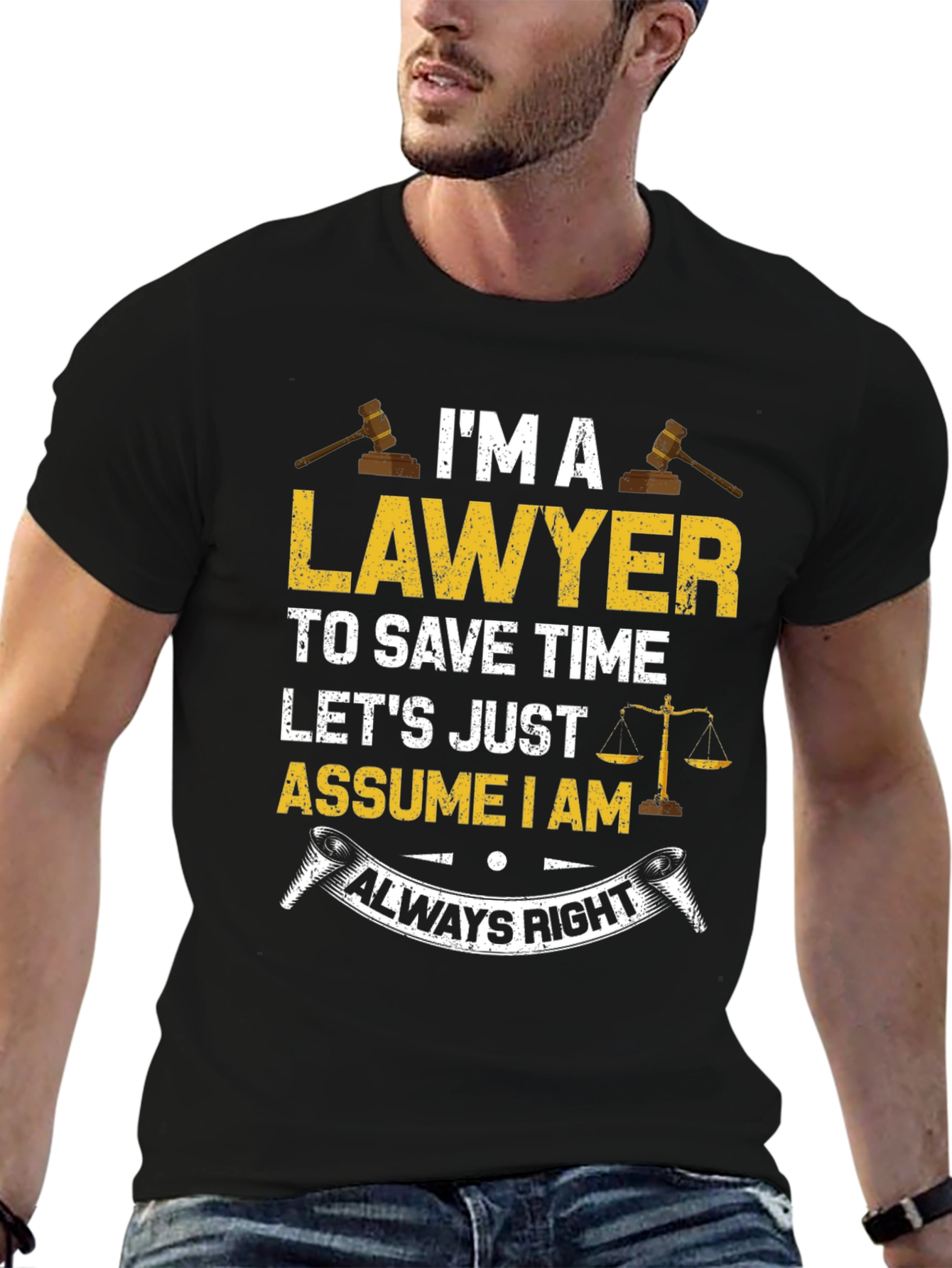 Black Lawyer Always Right Graphic T-Shirt view 6