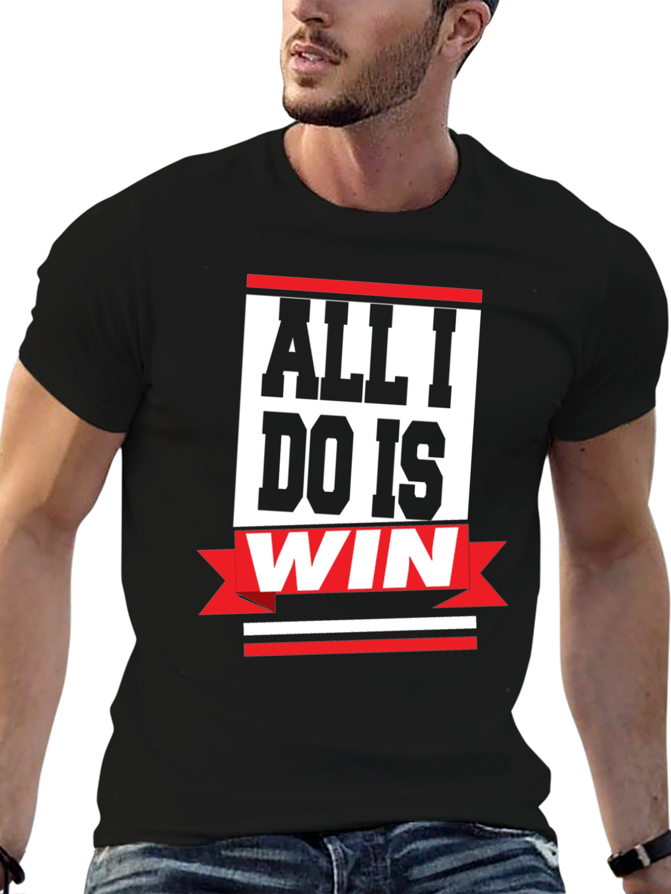 Black All I Do Is Win T-Shirt view 6