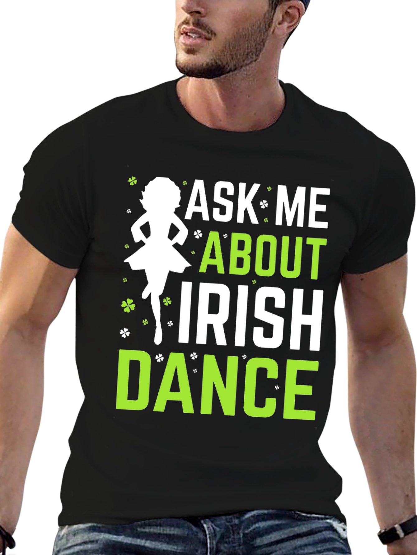 Black Ask Me About Irish Dance Black Graphic Tee view 6
