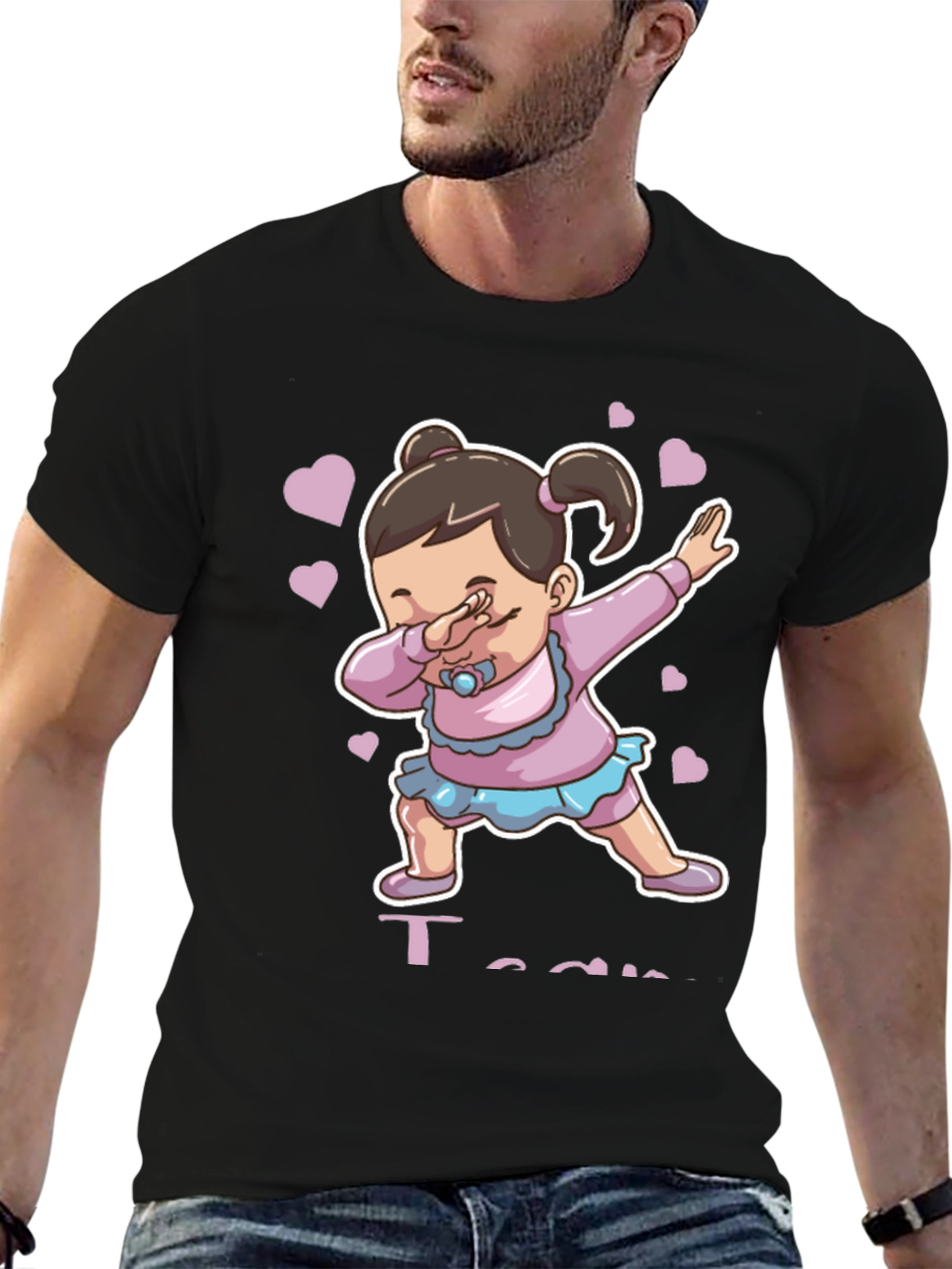 Black Dabbing Toddler Tee view 6