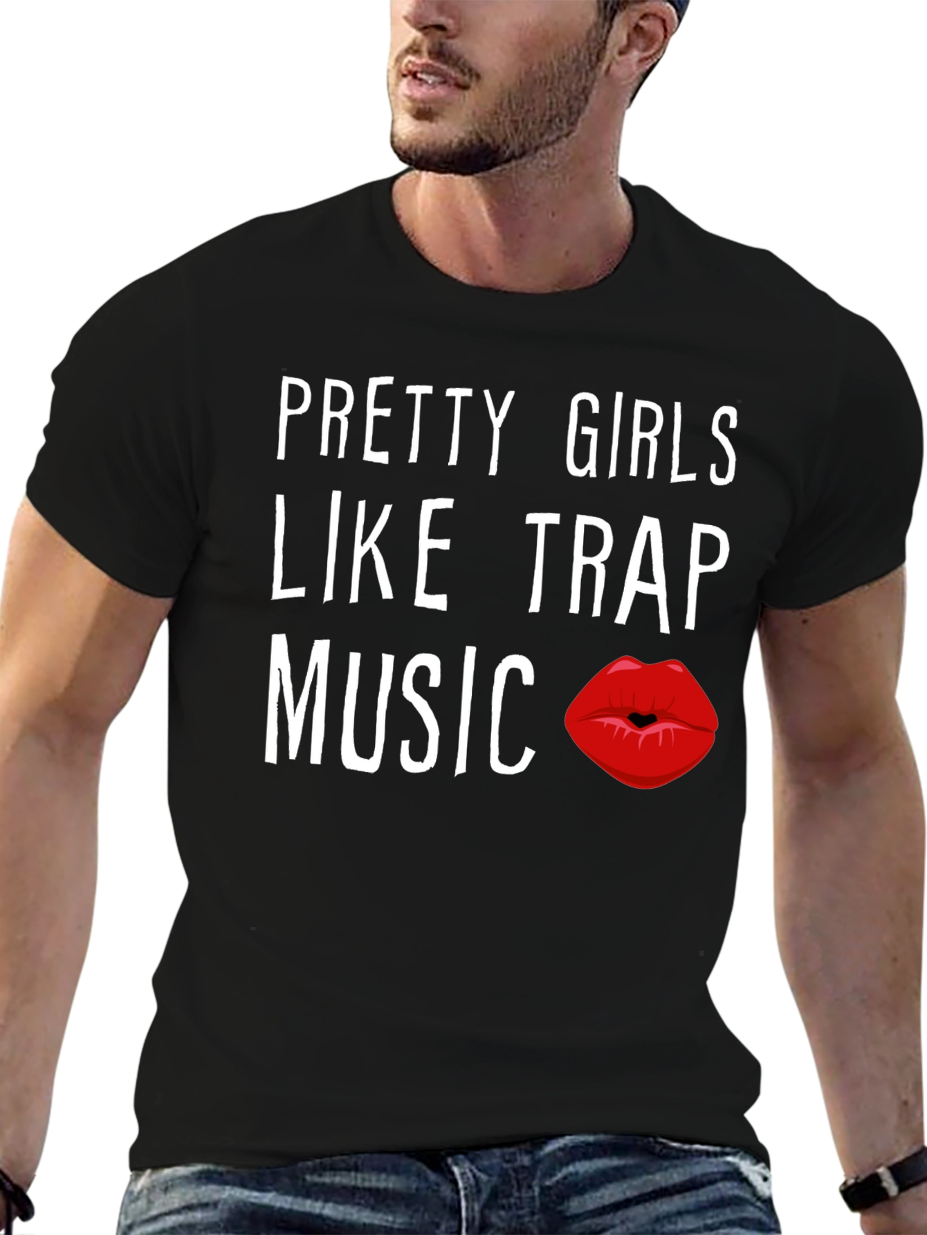 Black Pretty Girls Like Trap Music Graphic Tee view 6