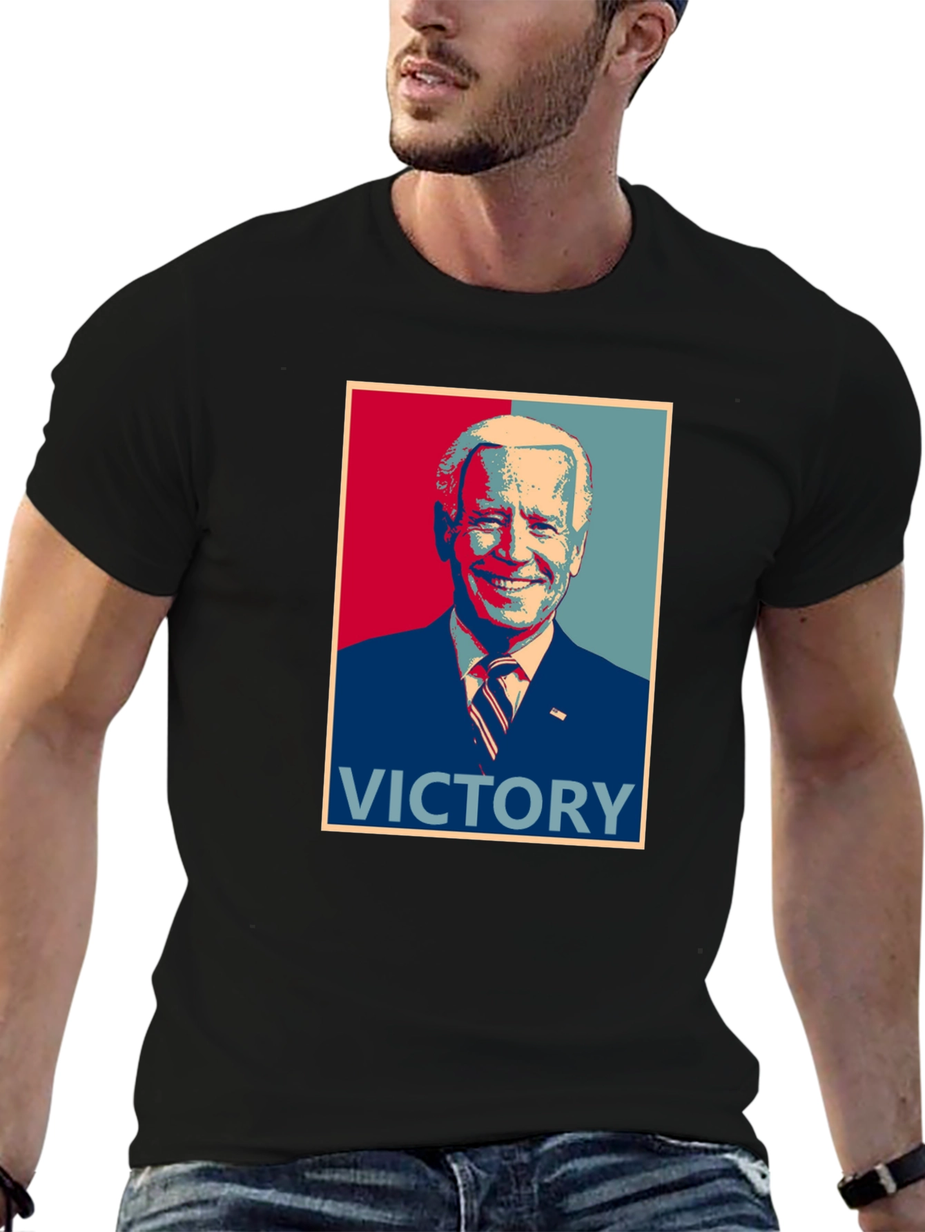 Black Victory Graphic Tee - Patriotic Political T-Shirt view 6