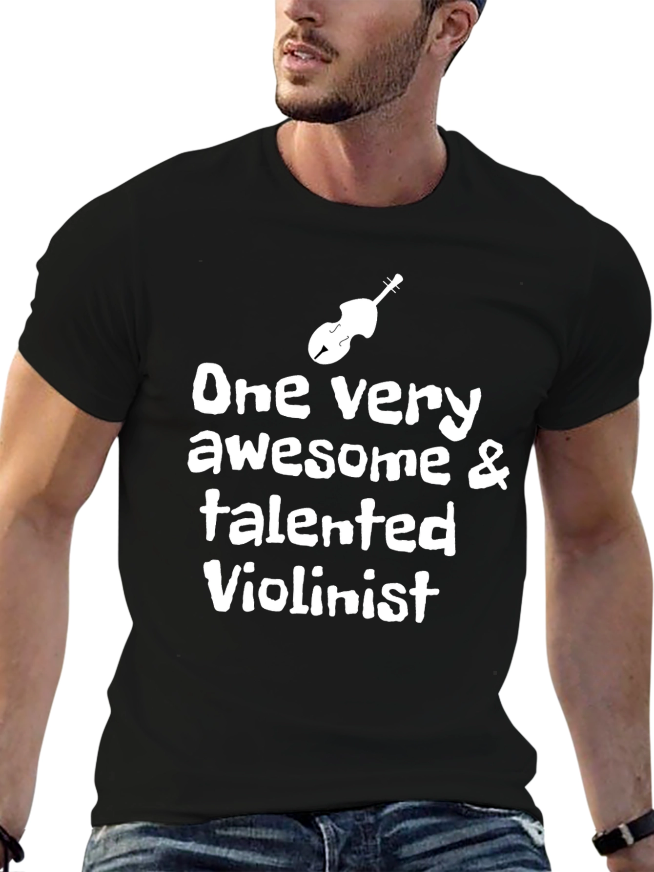 Black Awesome Violinist Tee - Musician's Apparel view 6
