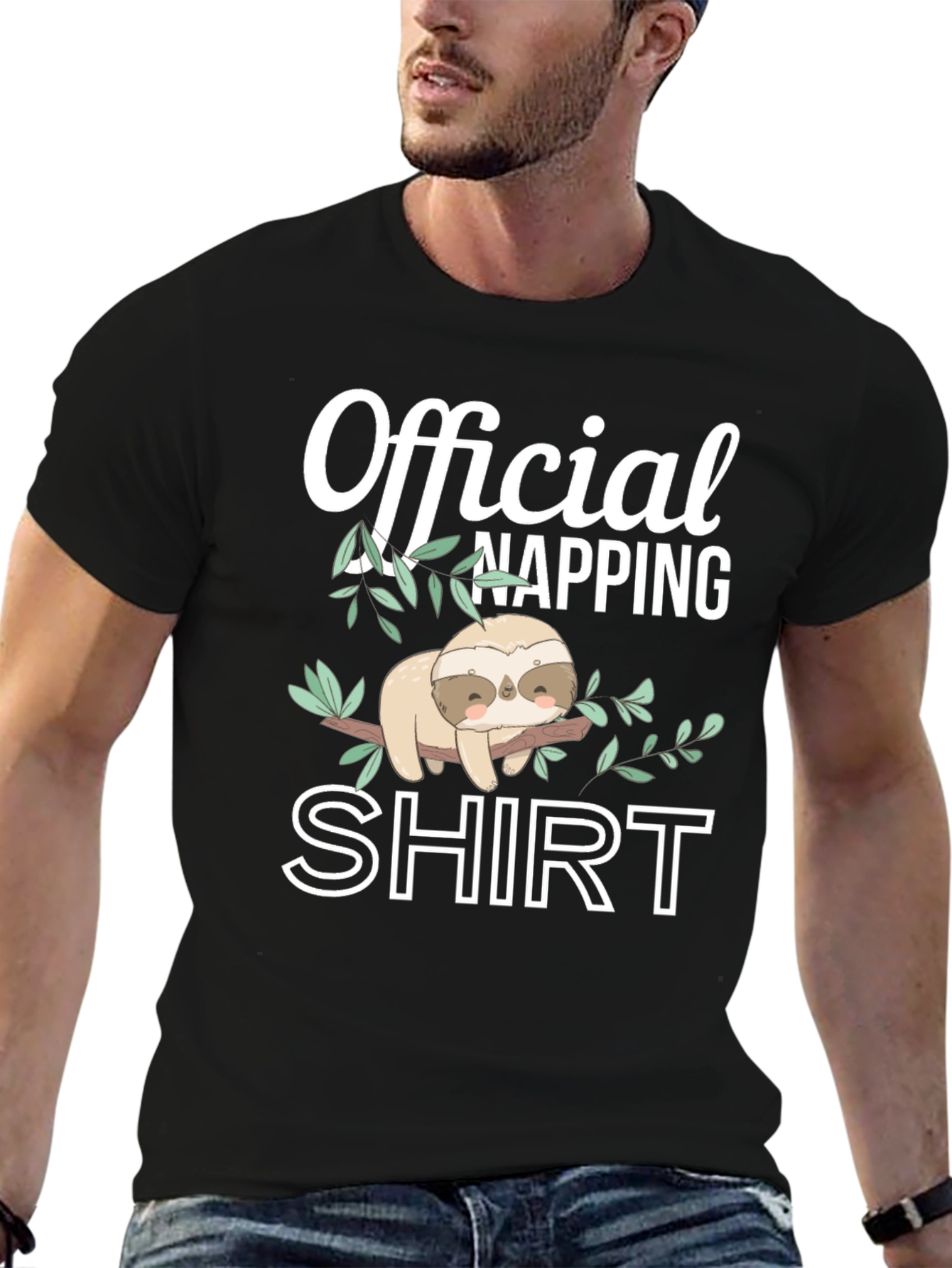 Black Official Napping Shirt - Sloth Tee view 6