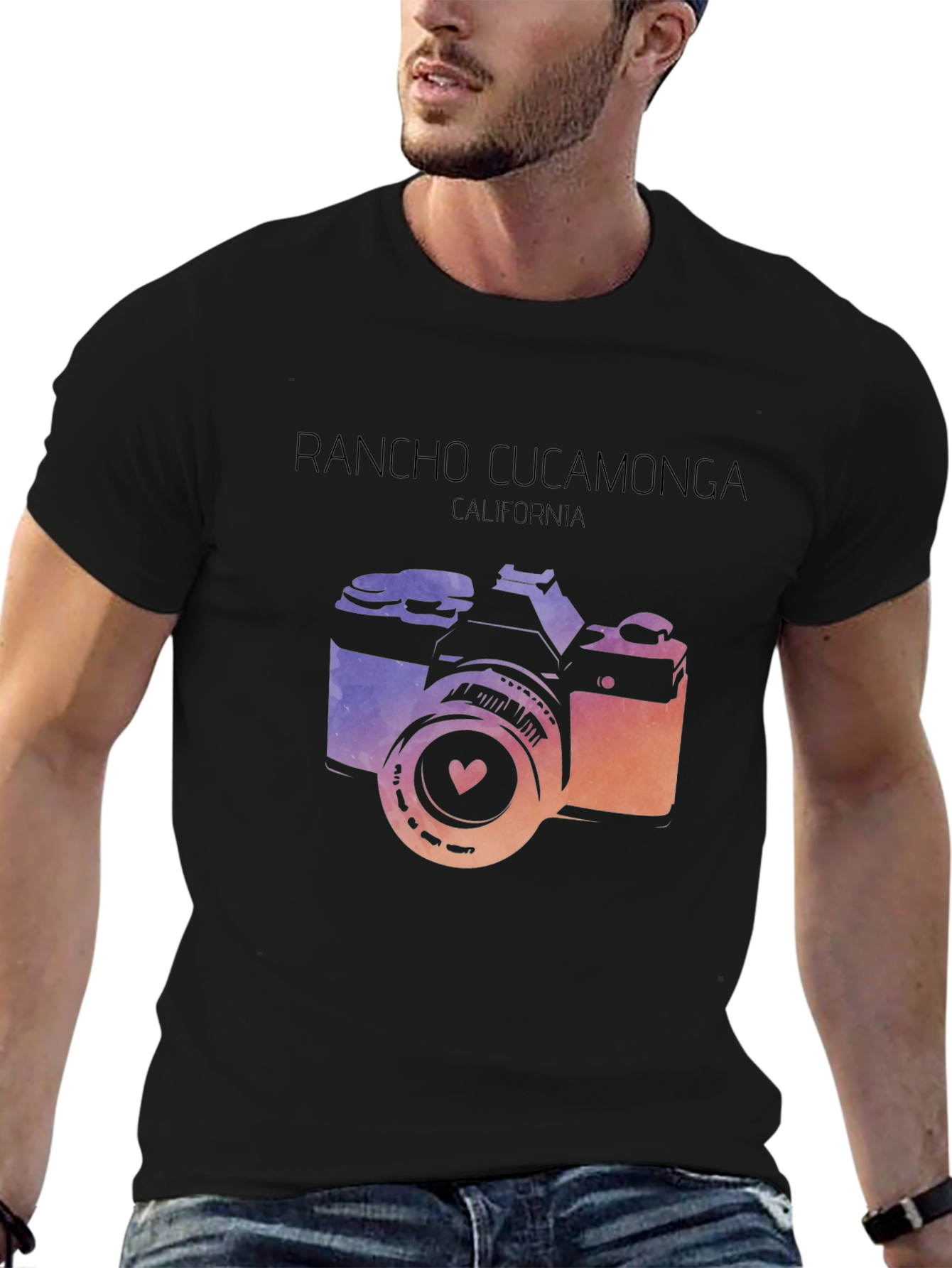 Black Rancho Cucamonga Camera Graphic Tee view 6