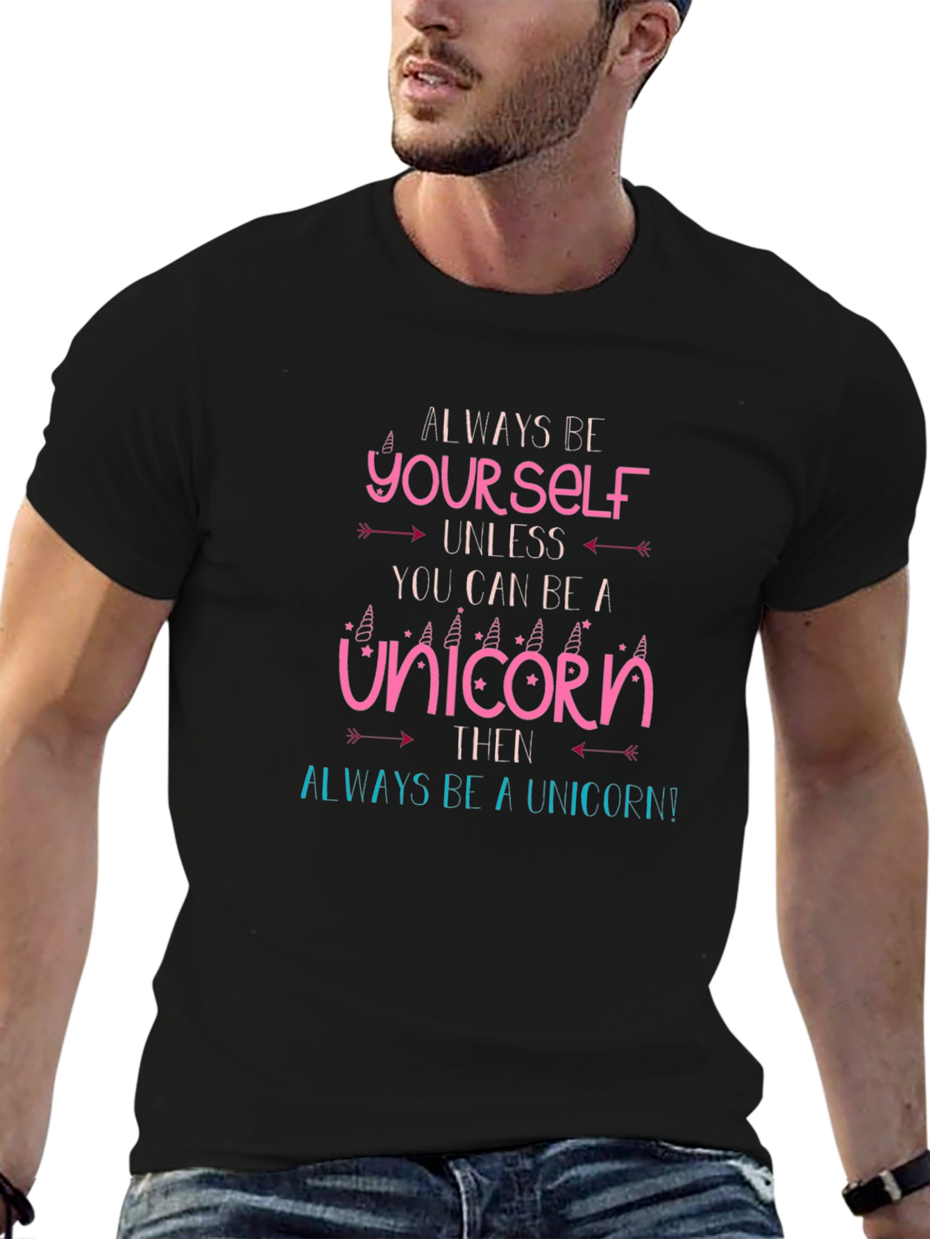 Black Always Be Yourself Unless Unicorn T-Shirt view 6