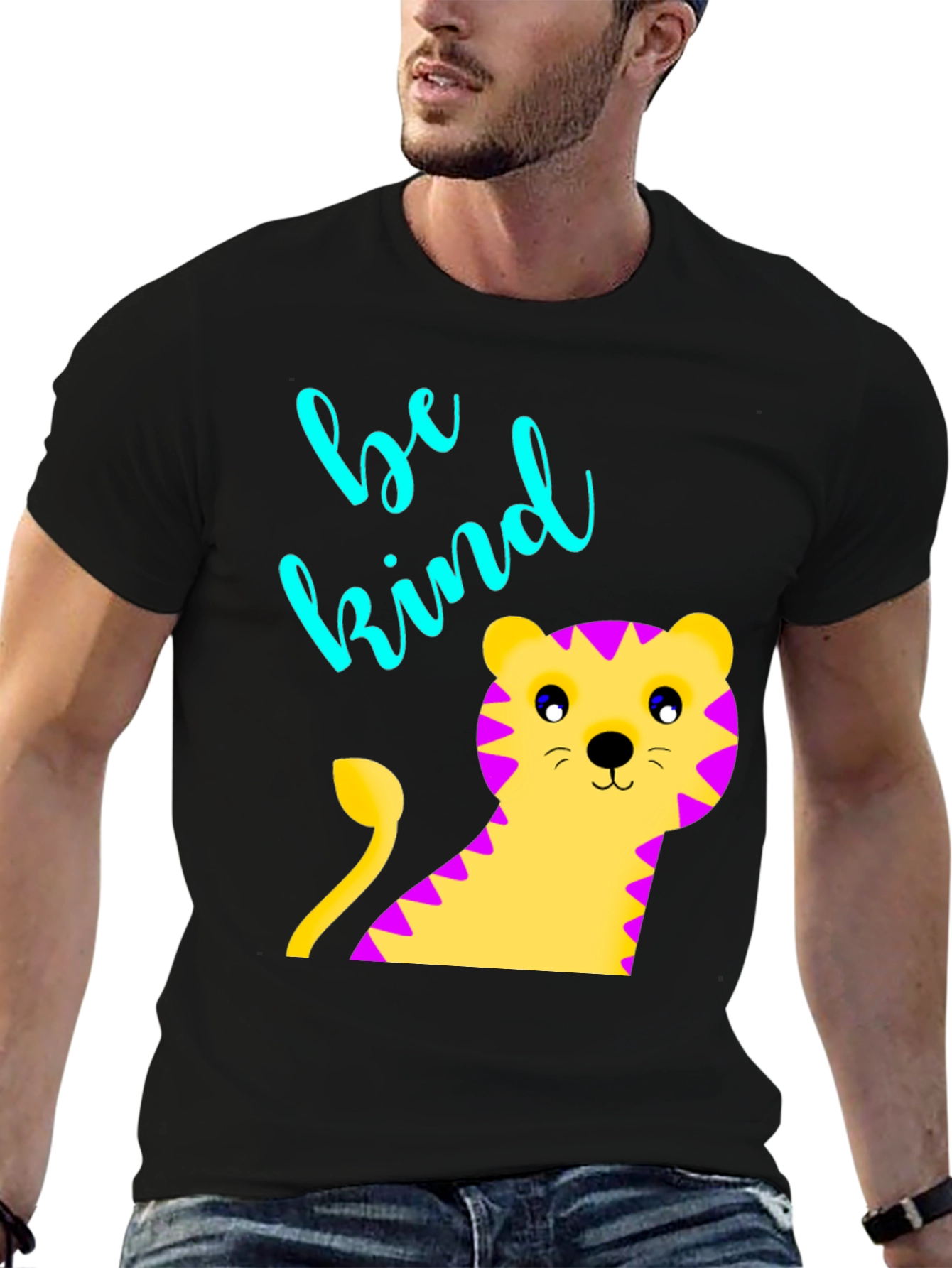 Black Be Kind Tiger Graphic Tee - Unisex view 6