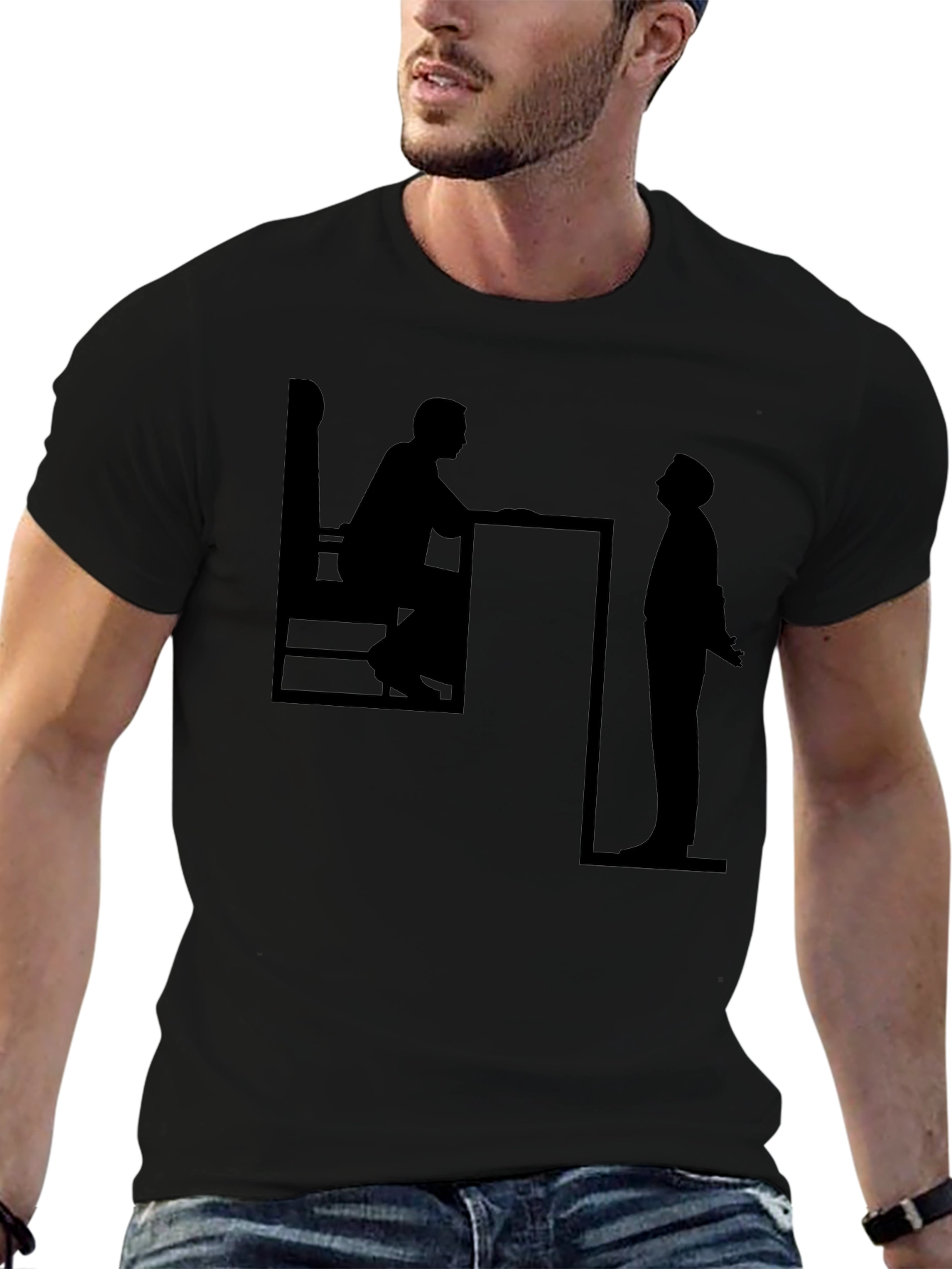 Black Silhouette Conversation Black T-Shirt view 6