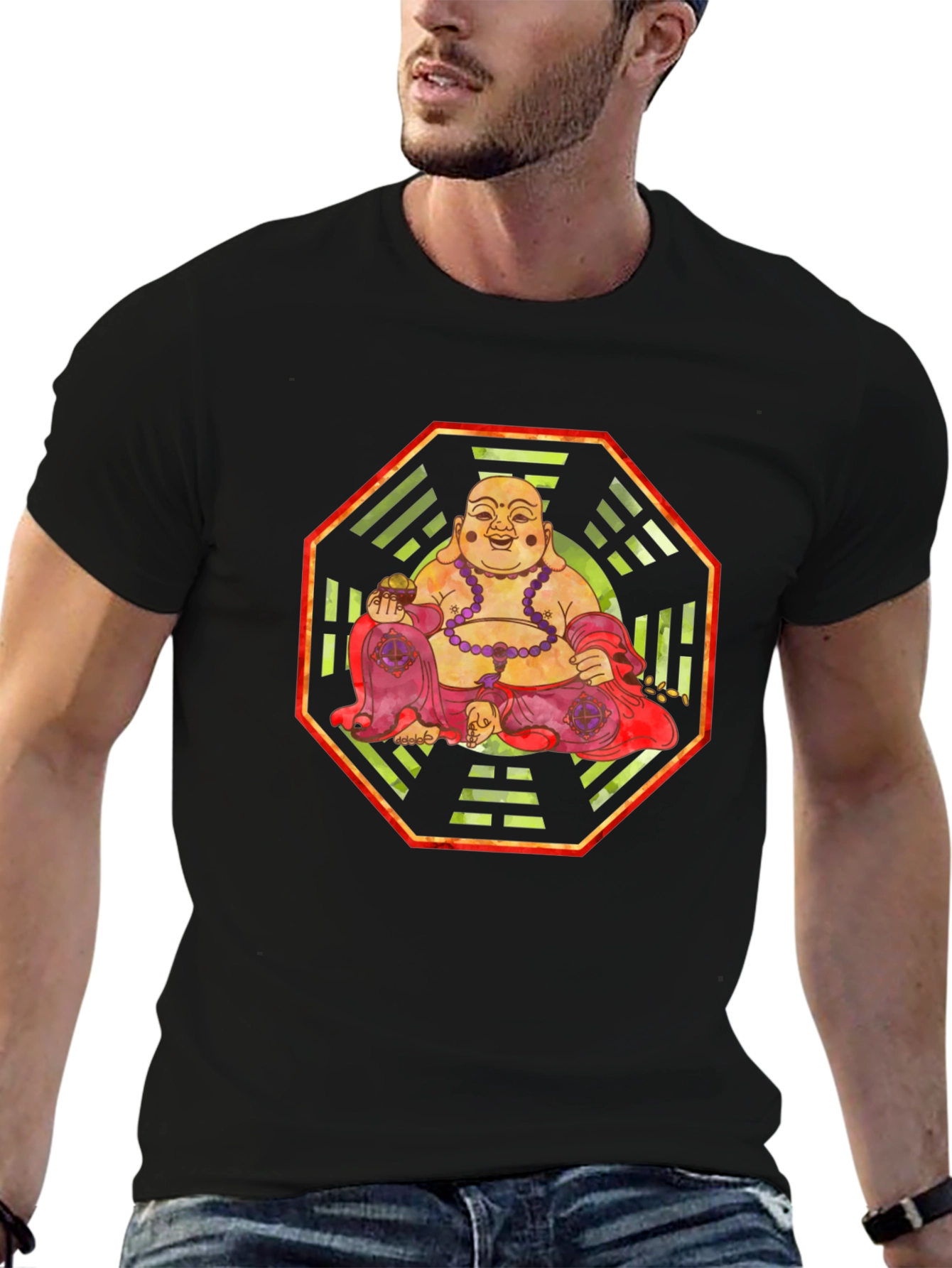 Laughing Buddha Graphic Tee - Zen Style - 6