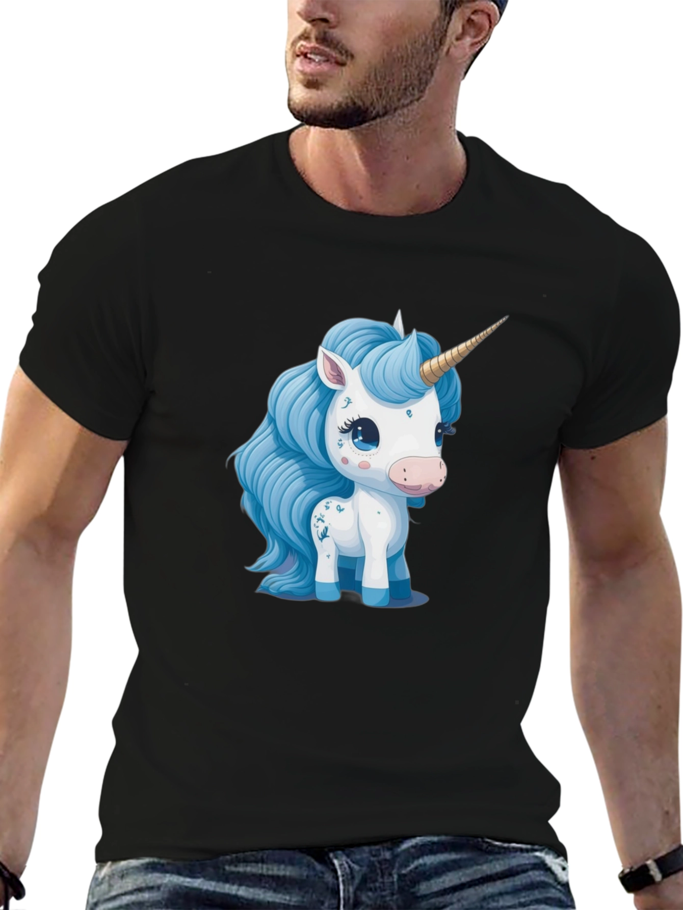 Black Unicorn Graphic T-Shirt - Stylish Black Tee view 6