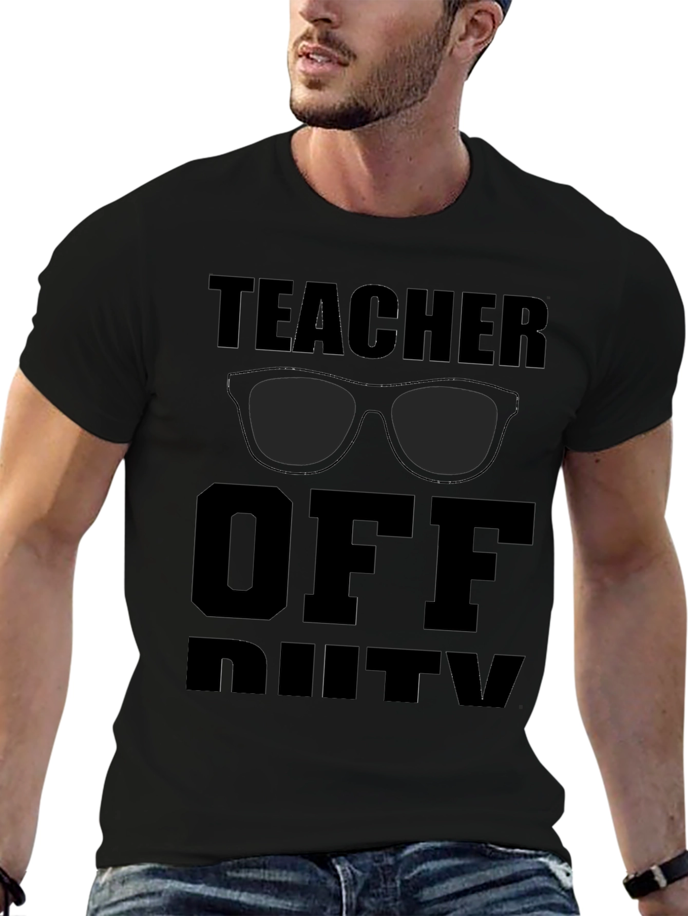 Black Teacher Off Duty T-Shirt - Summer Break Relax Mode view 6