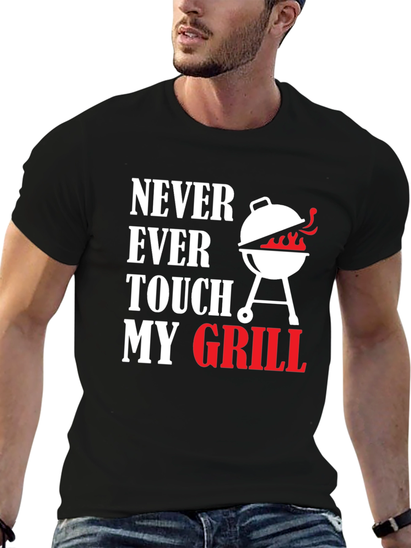 Black Never Ever Touch My Grill T-Shirt view 6