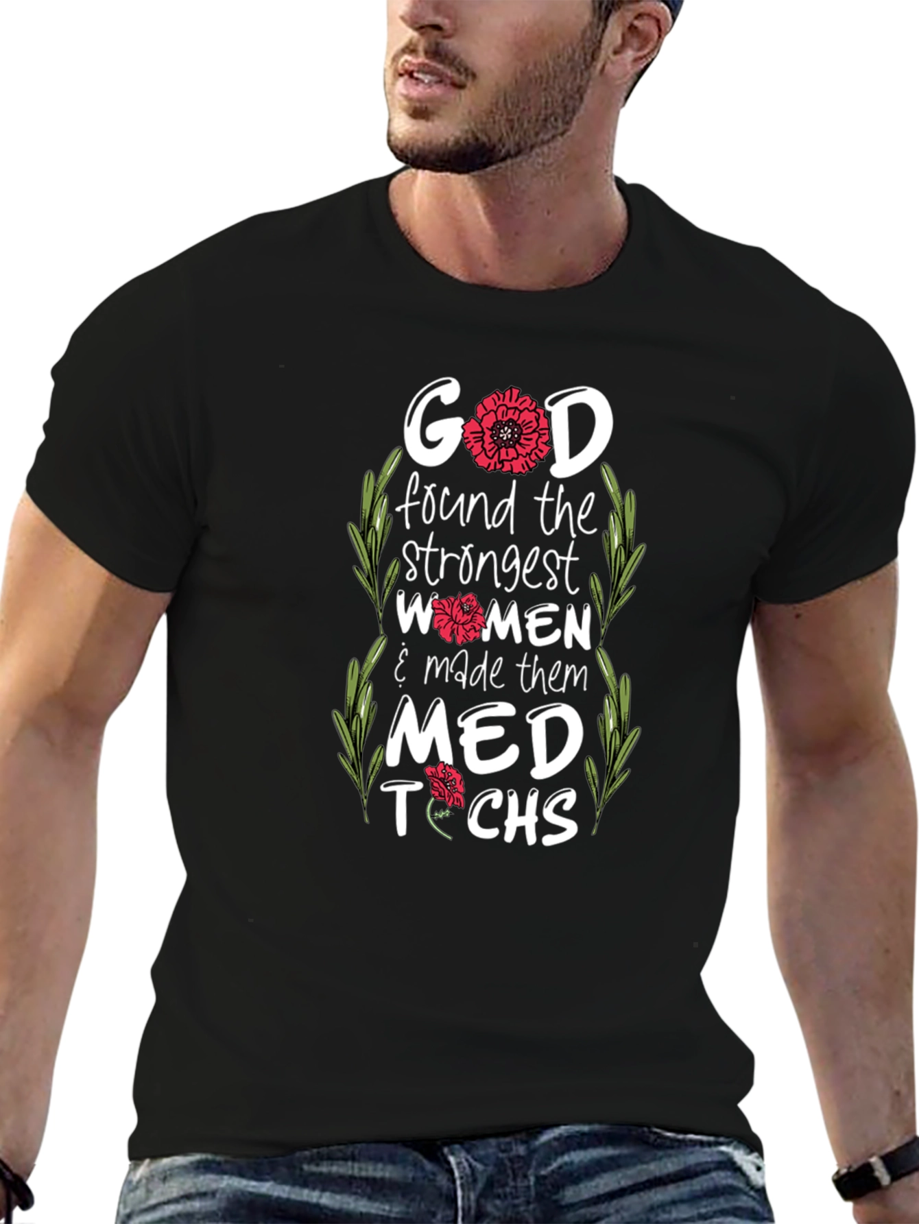 Black Strong Women Med Techs T-Shirt view 6
