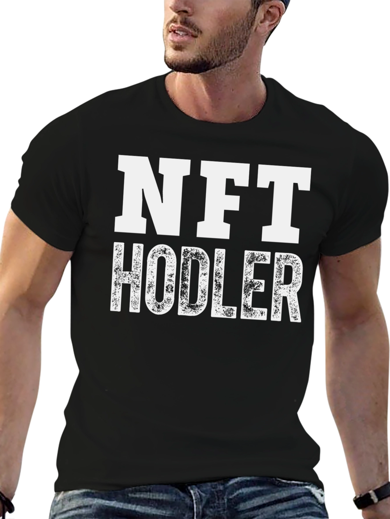 Black NFT Hodler T-Shirt - Crypto Investor Apparel view 6