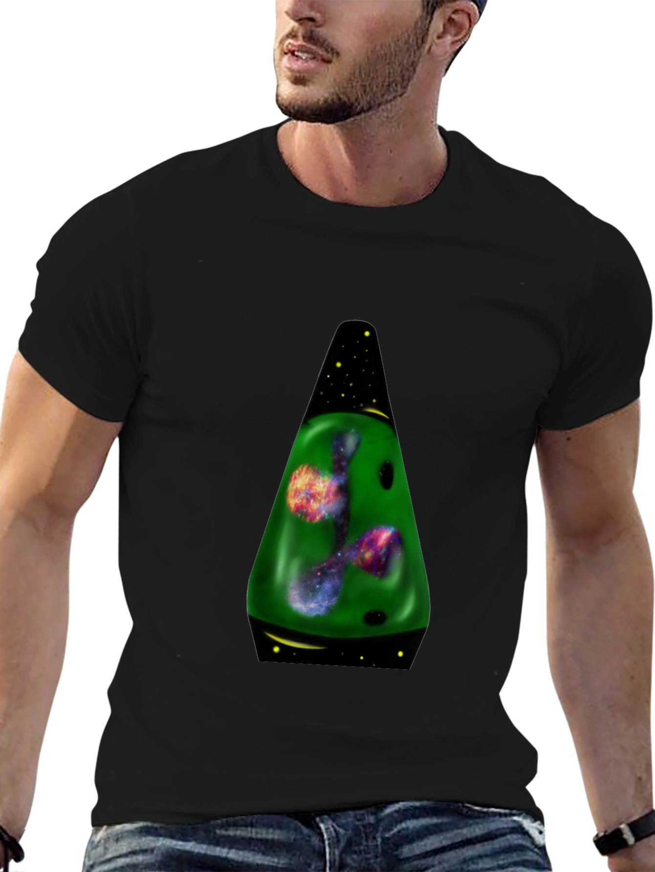 Black Galaxy Lava Lamp Graphic T-Shirt view 6