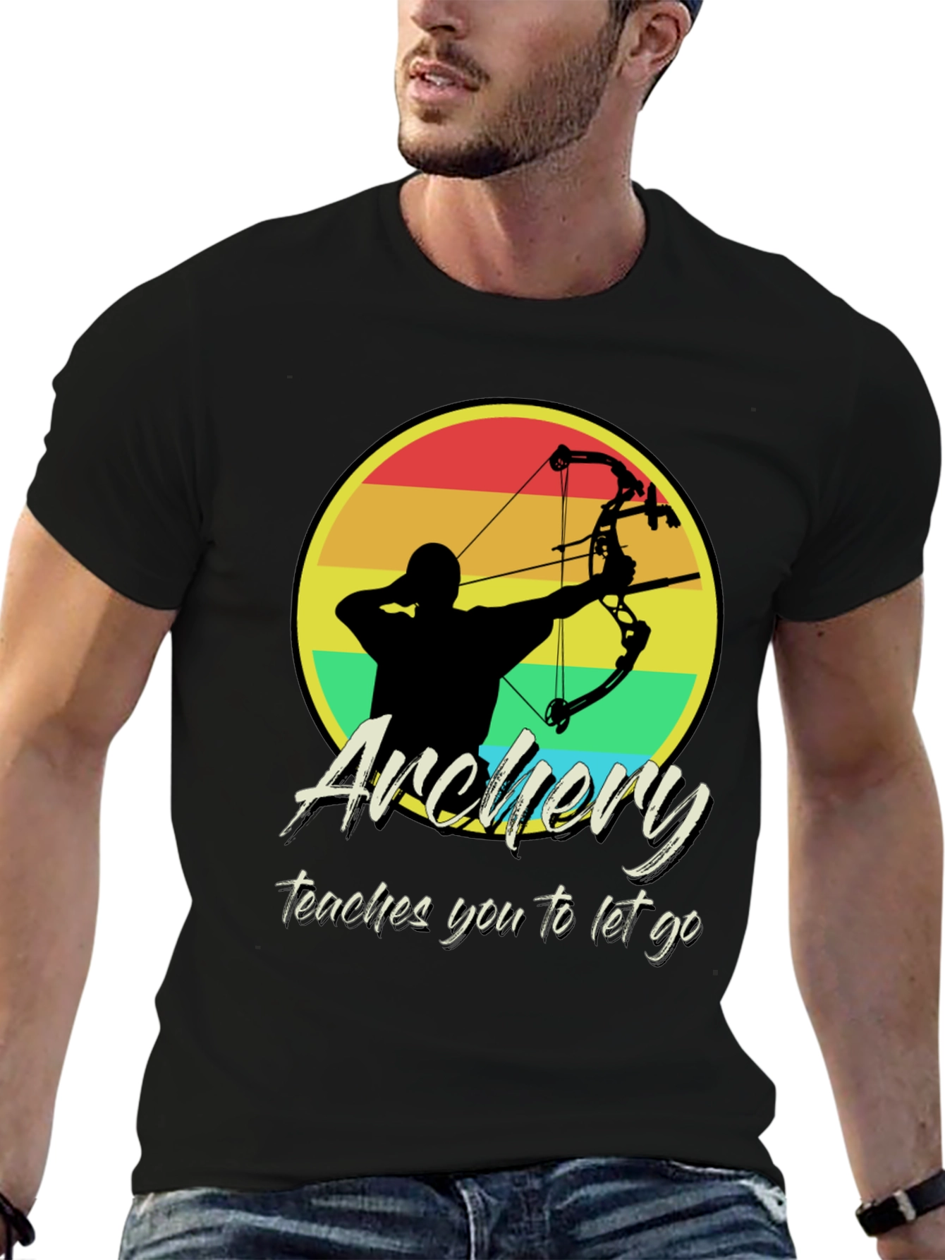 Black Archery Teaches You To Let Go T-Shirt view 6
