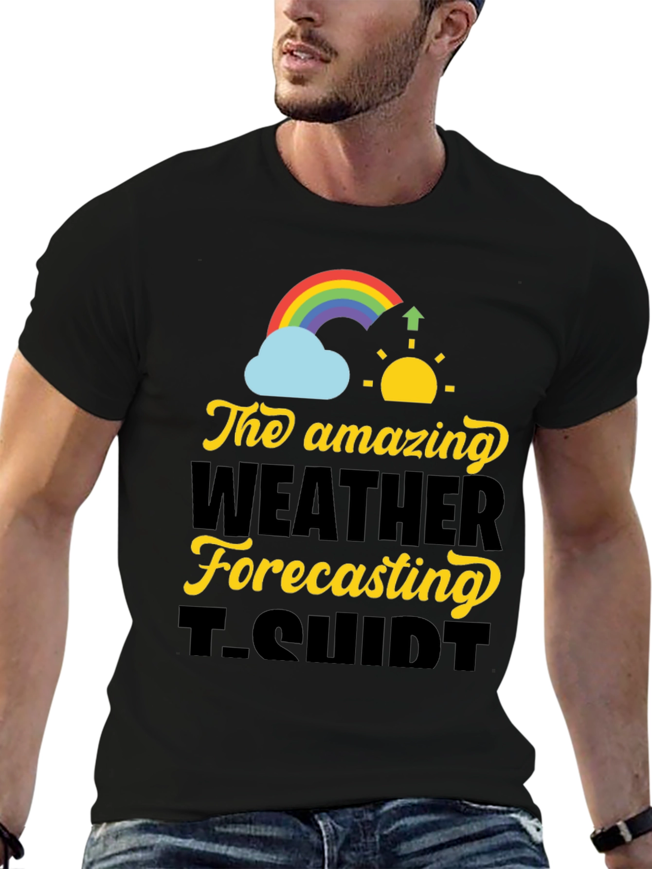 Black Amazing Weather Forecasting T-Shirt view 6