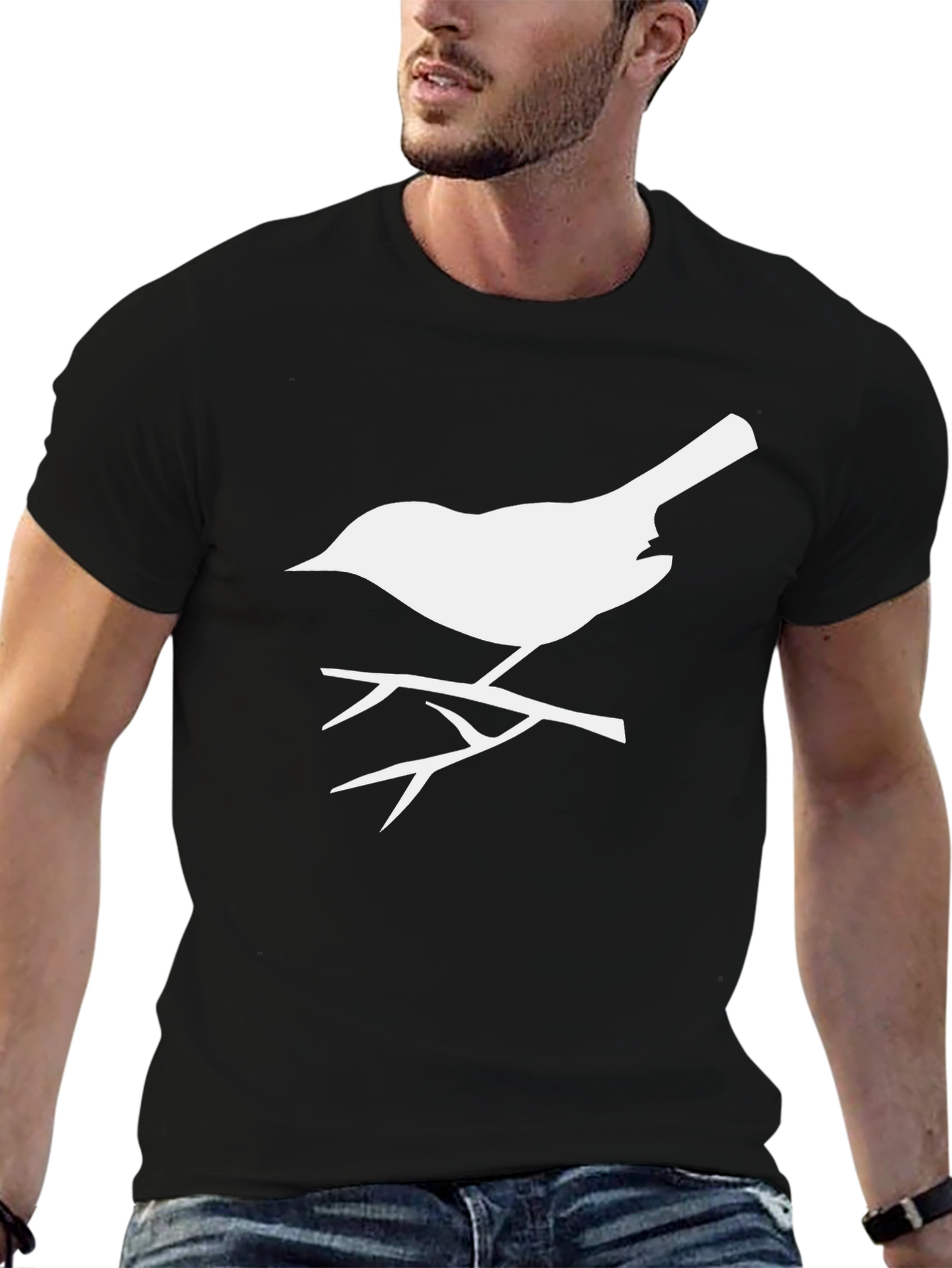 Black Bird on a Branch Graphic Tee view 6
