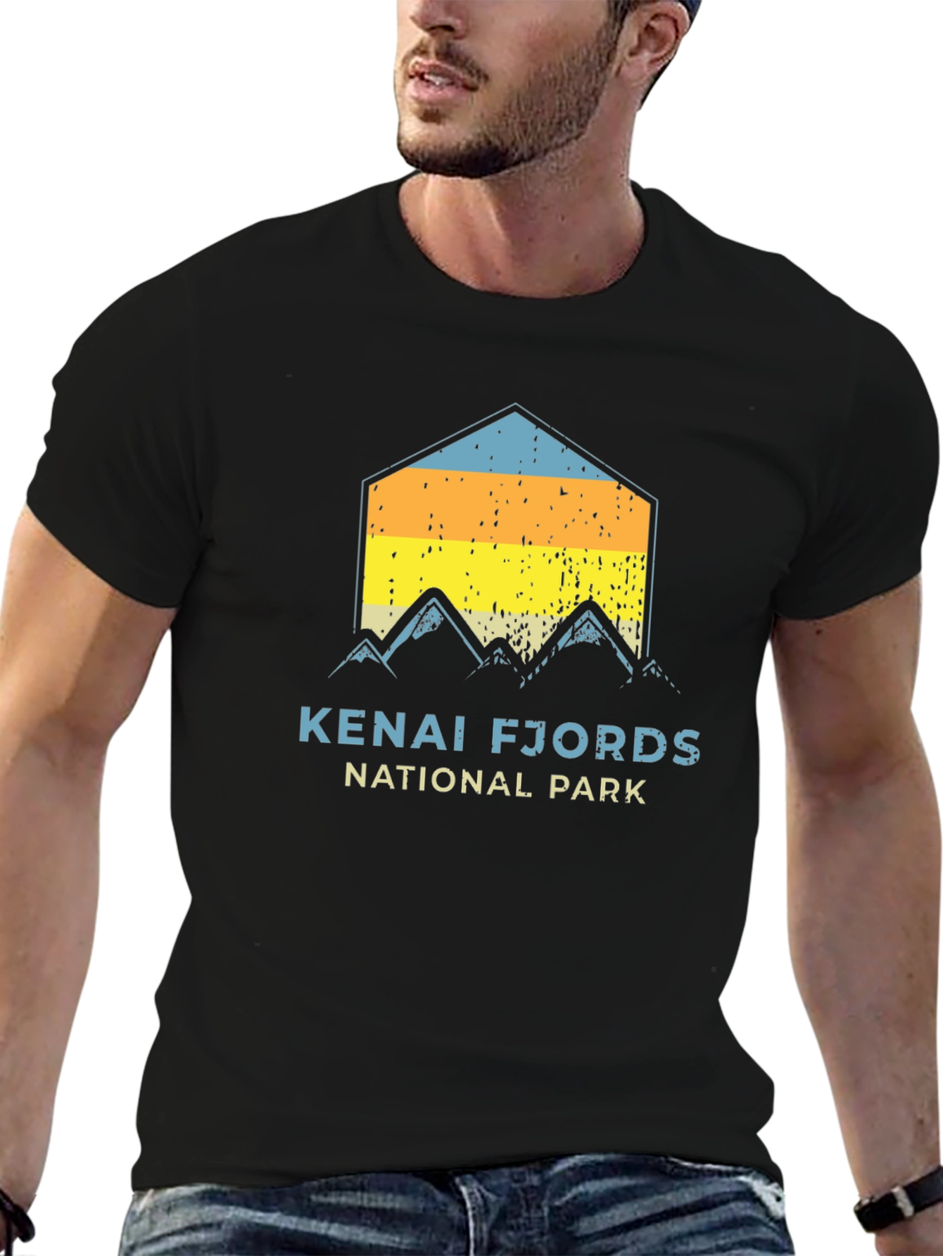 Black Kenai Fjords National Park Black T-Shirt view 6
