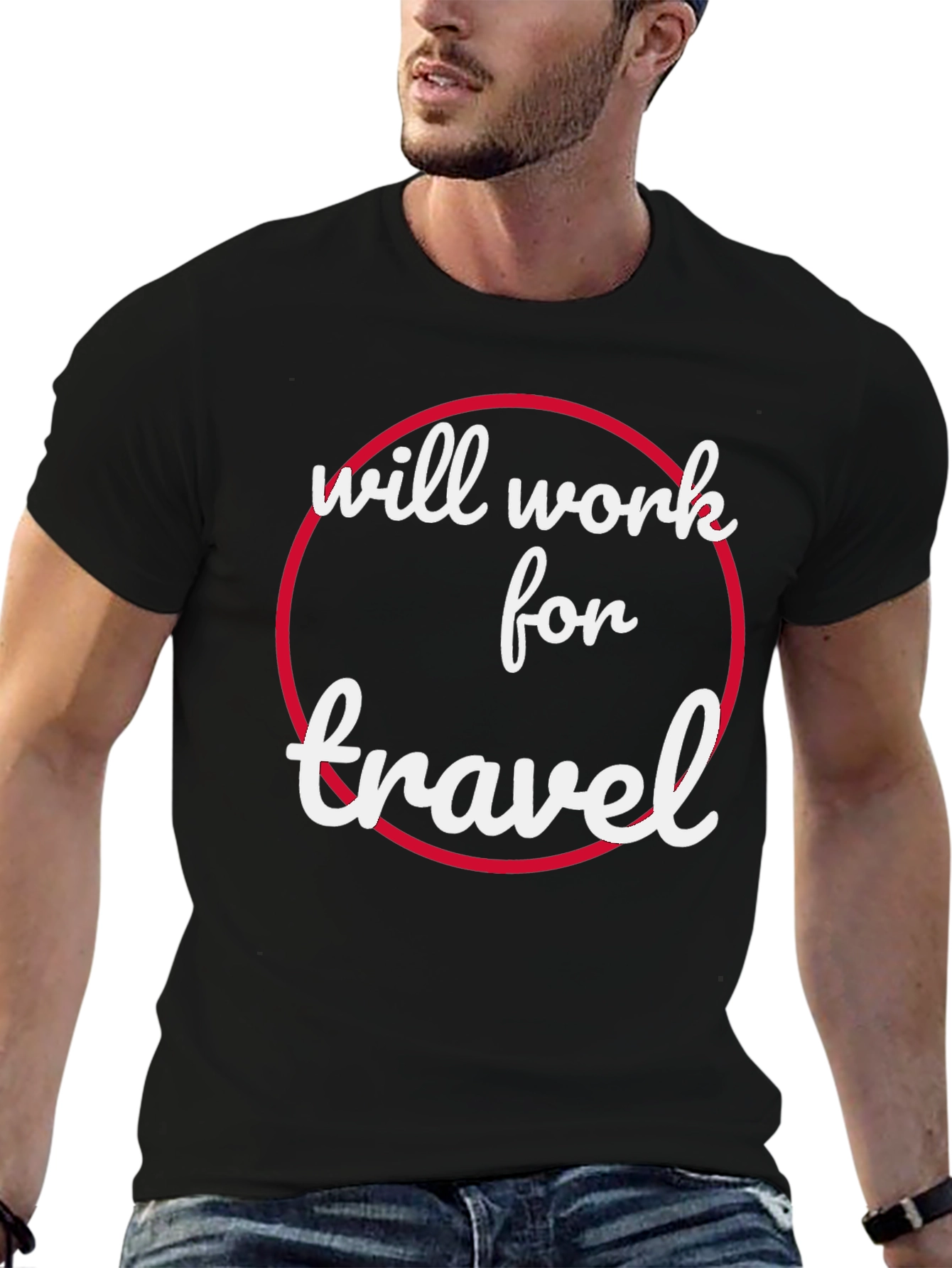 Black Will Work For Travel T-Shirt view 6