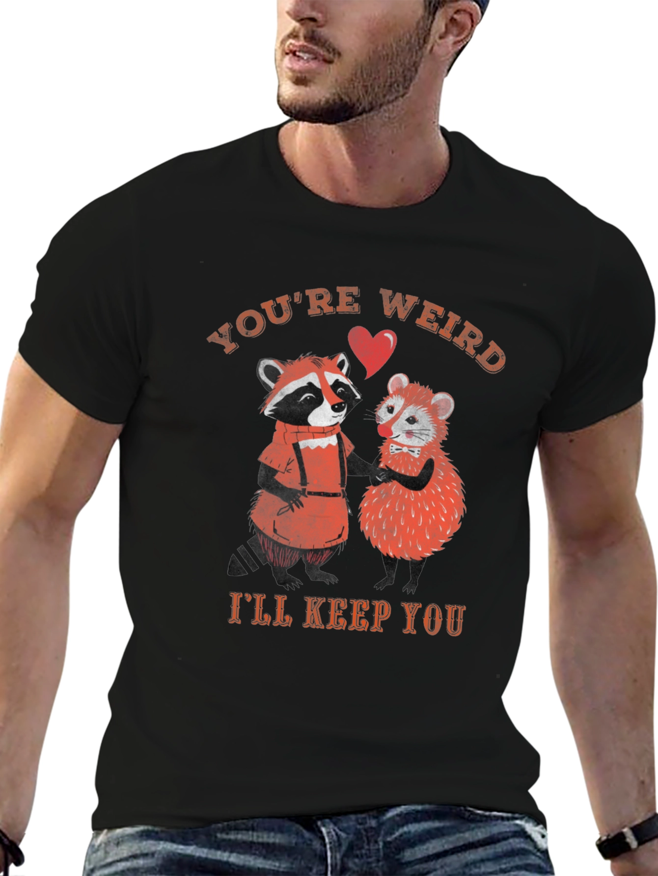 Black You're Weird, I'll Keep You Graphic Tee view 6