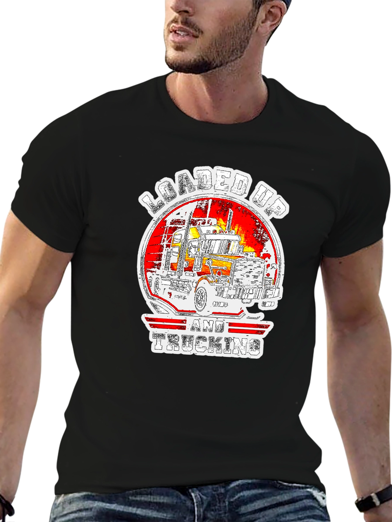 Black Loaded Up Trucking T-Shirt view 6