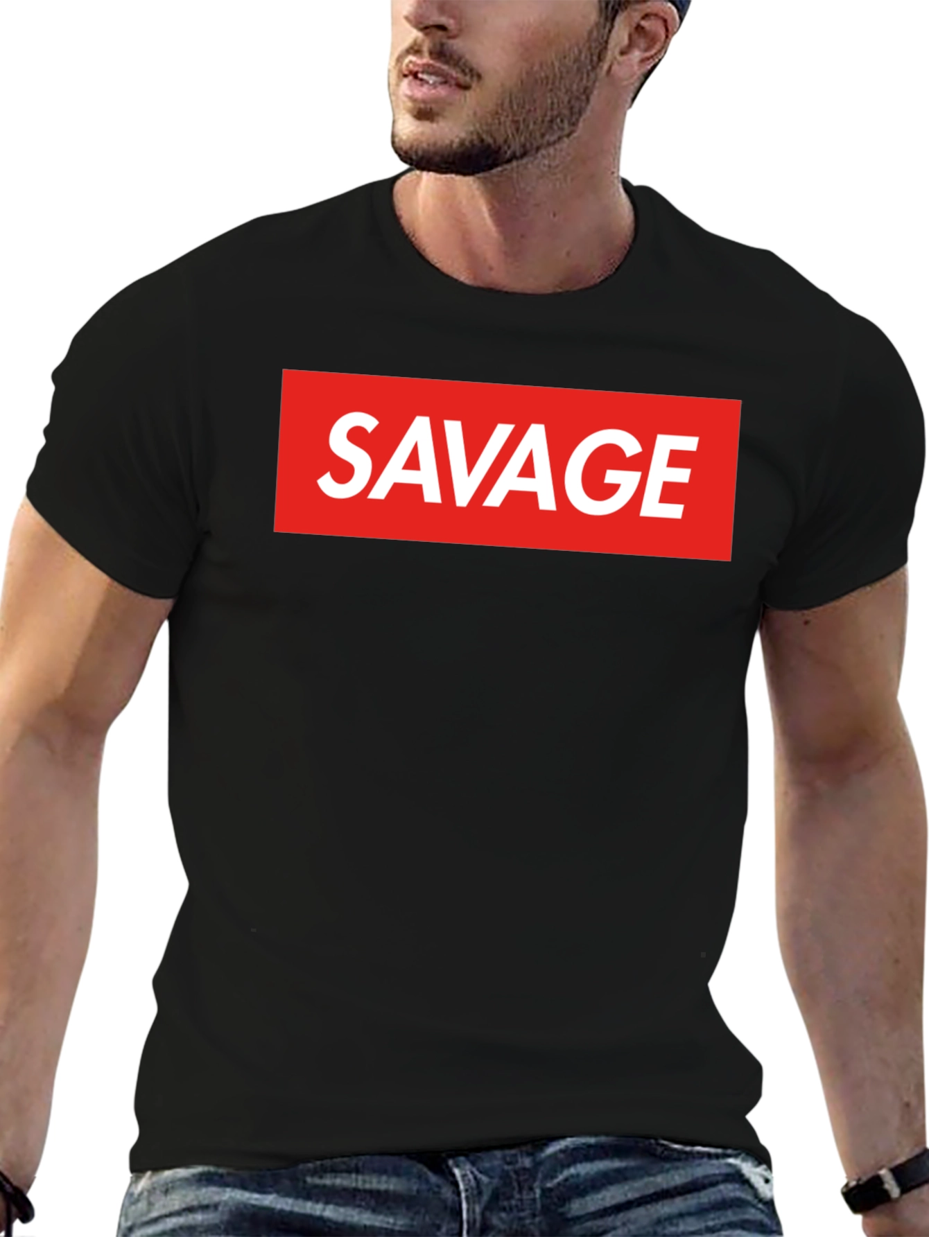 Black Savage Graphic Tee - Bold Statement T-Shirt view 6