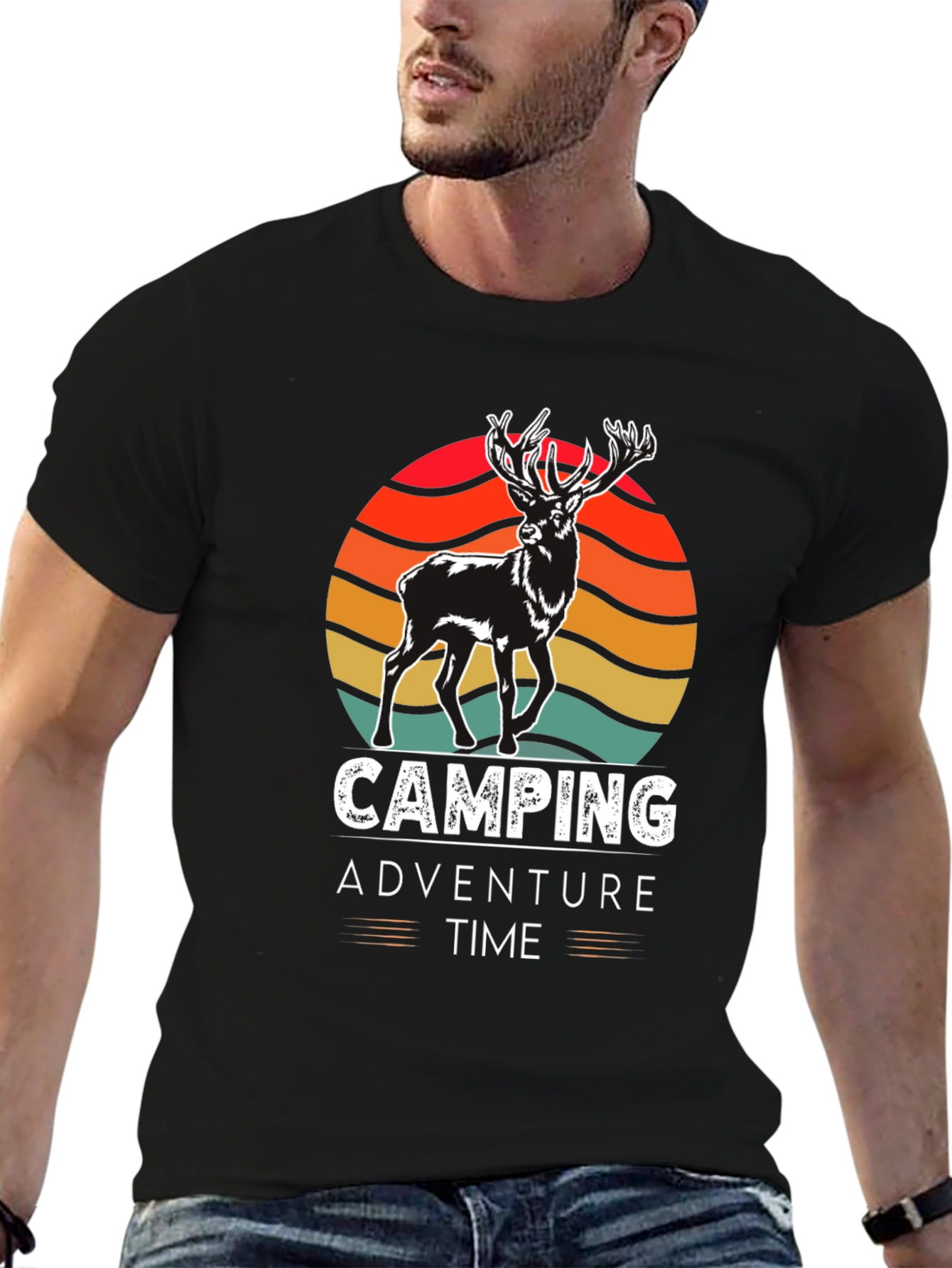 Black Camping Adventure Time Graphic Tee view 6