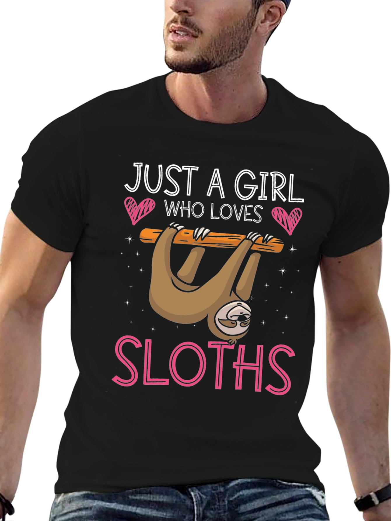 Black Girl Loves Sloths T-Shirt - Cute Sloth Design view 6
