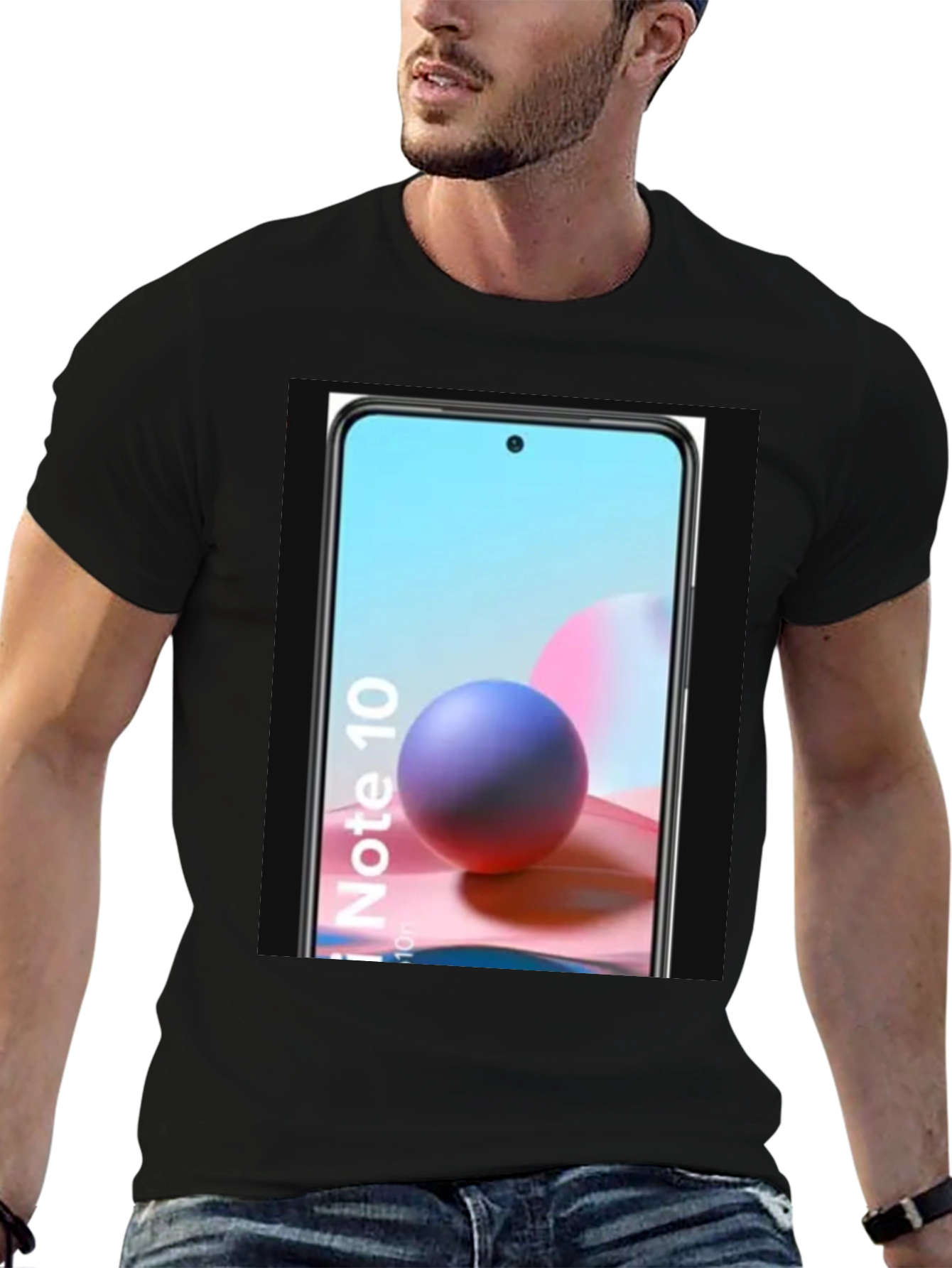 Black Cool Phone Graphic Tee - Black Casual Shirt view 6