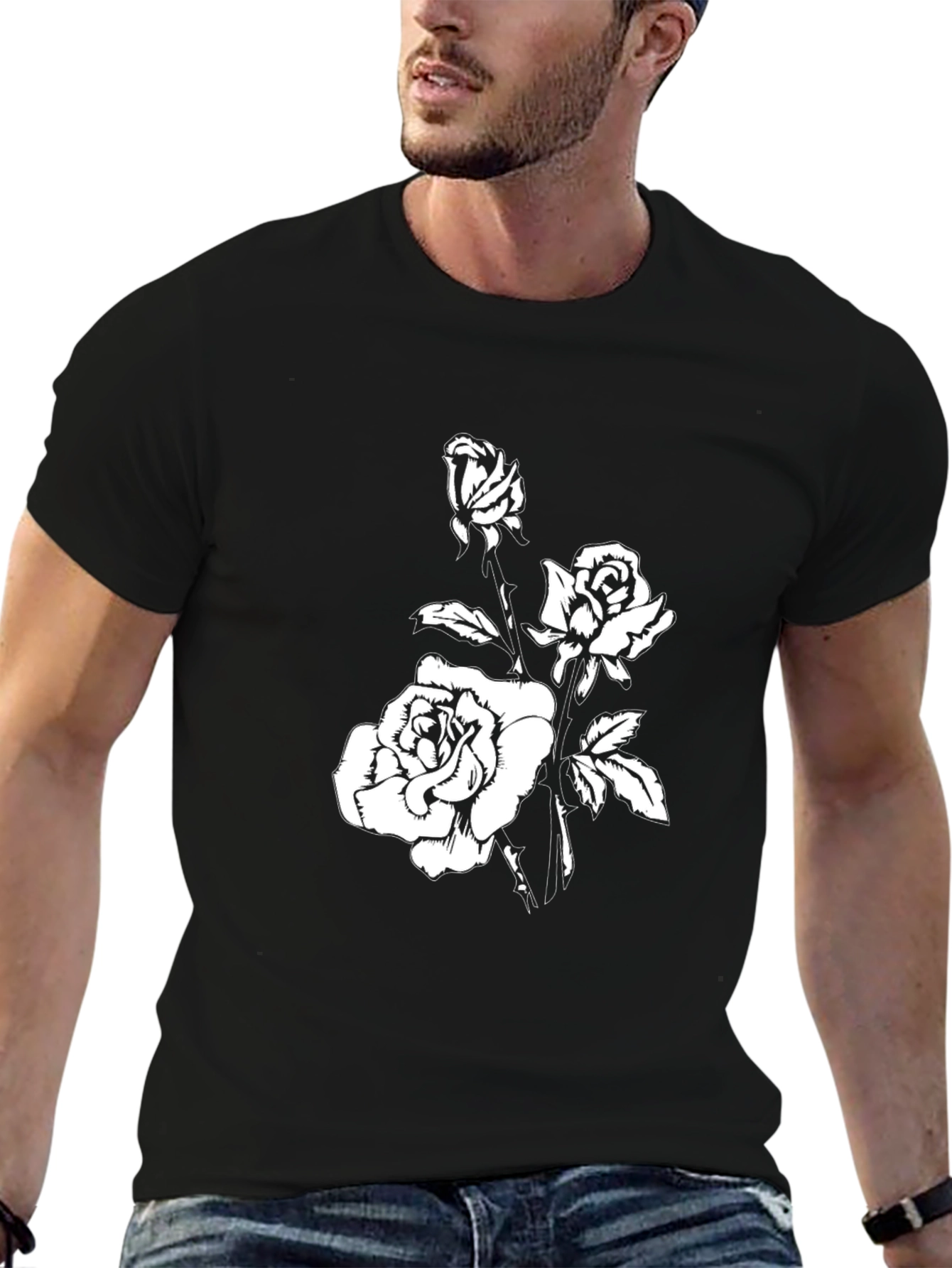 Black Black Rose Graphic T-Shirt view 6