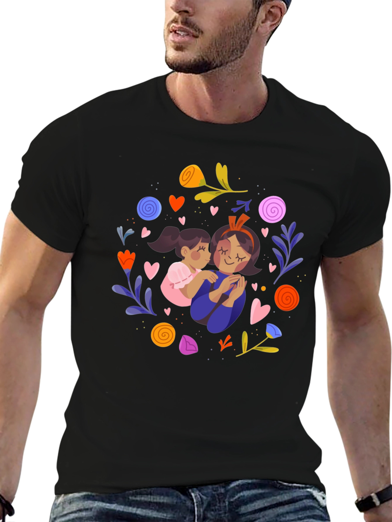 Black Mother's Love Graphic T-Shirt - Black view 6