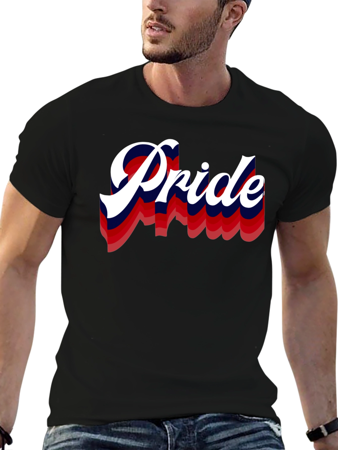 Black Pride Graphic Print Black T-Shirt view 6