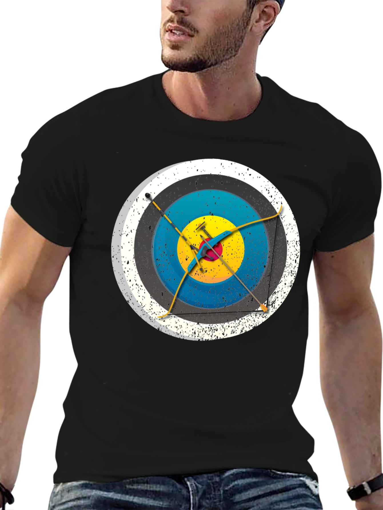 Black Archery Target Graphic T-Shirt view 6