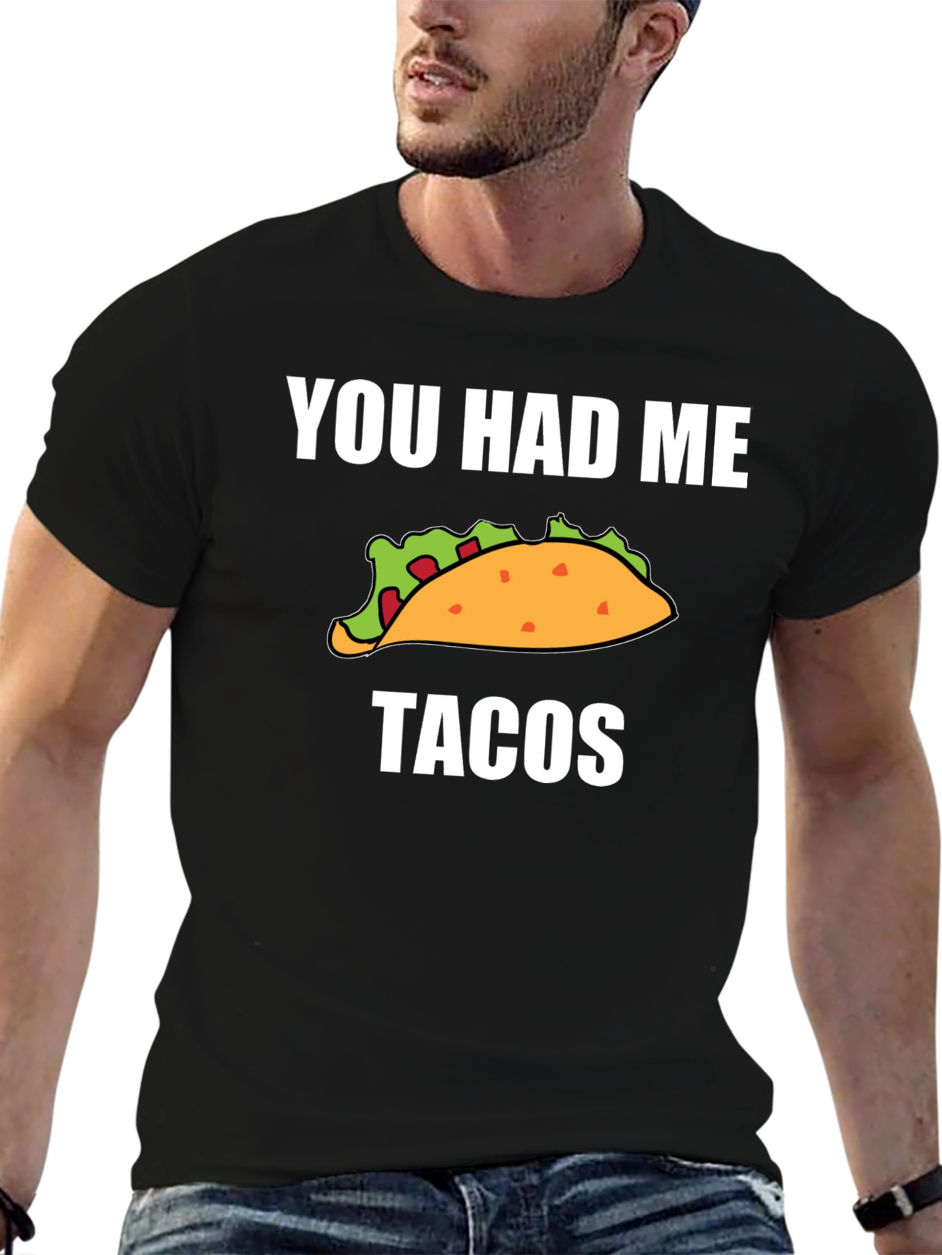 Black You Had Me At Tacos Graphic Tee - Black view 6