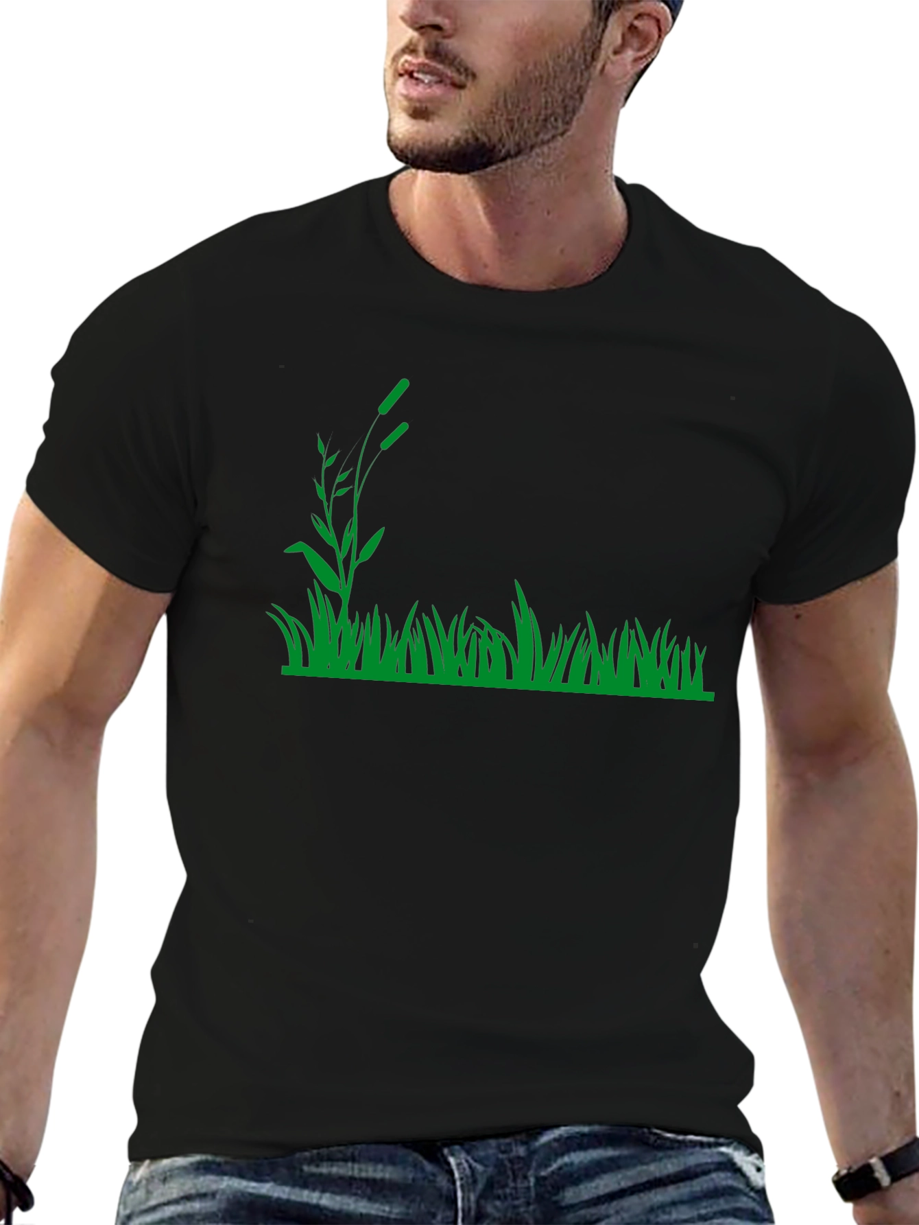 Black Grass Graphic T-Shirt - Black view 6