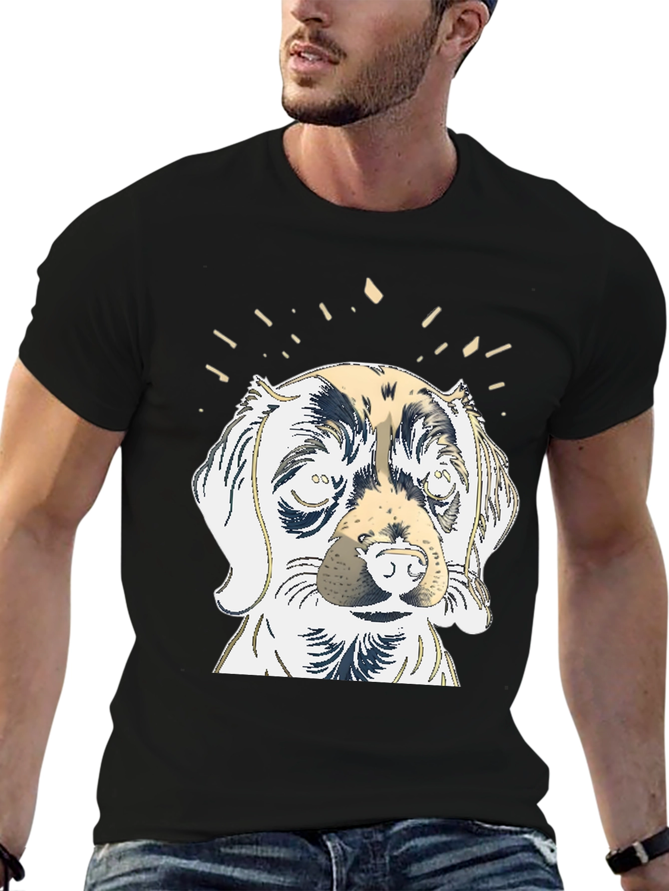 Black Dog Graphic Tee - Men's Black T-Shirt view 6